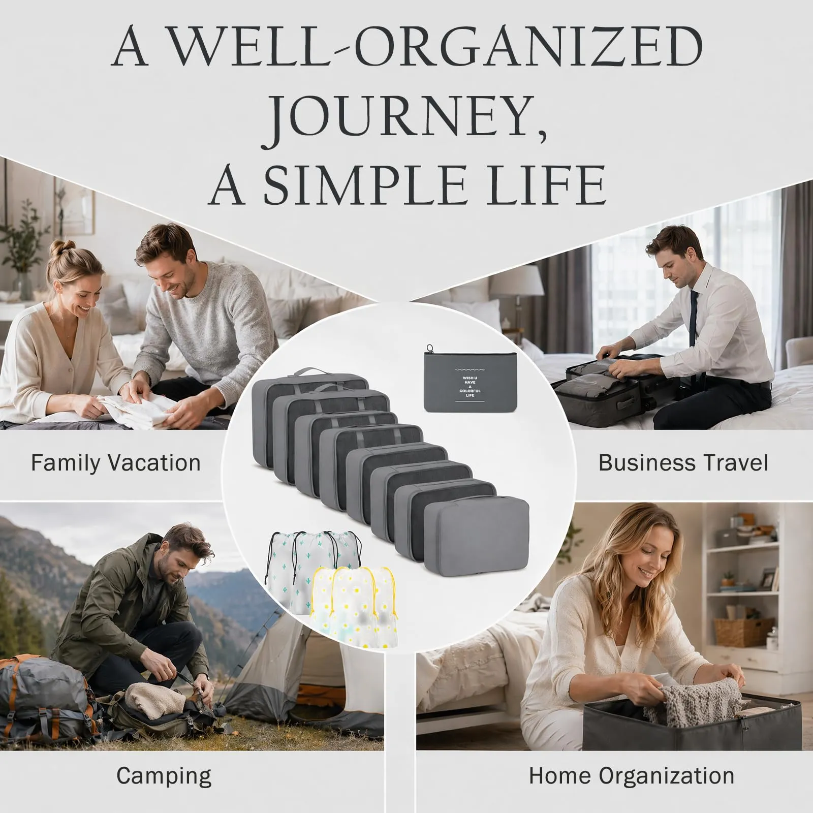 ZOVRIXIA Set Organizer Valigia 15 Pezzi, Packing Cubes e Divisori Accessori Viaggio - immagine 7