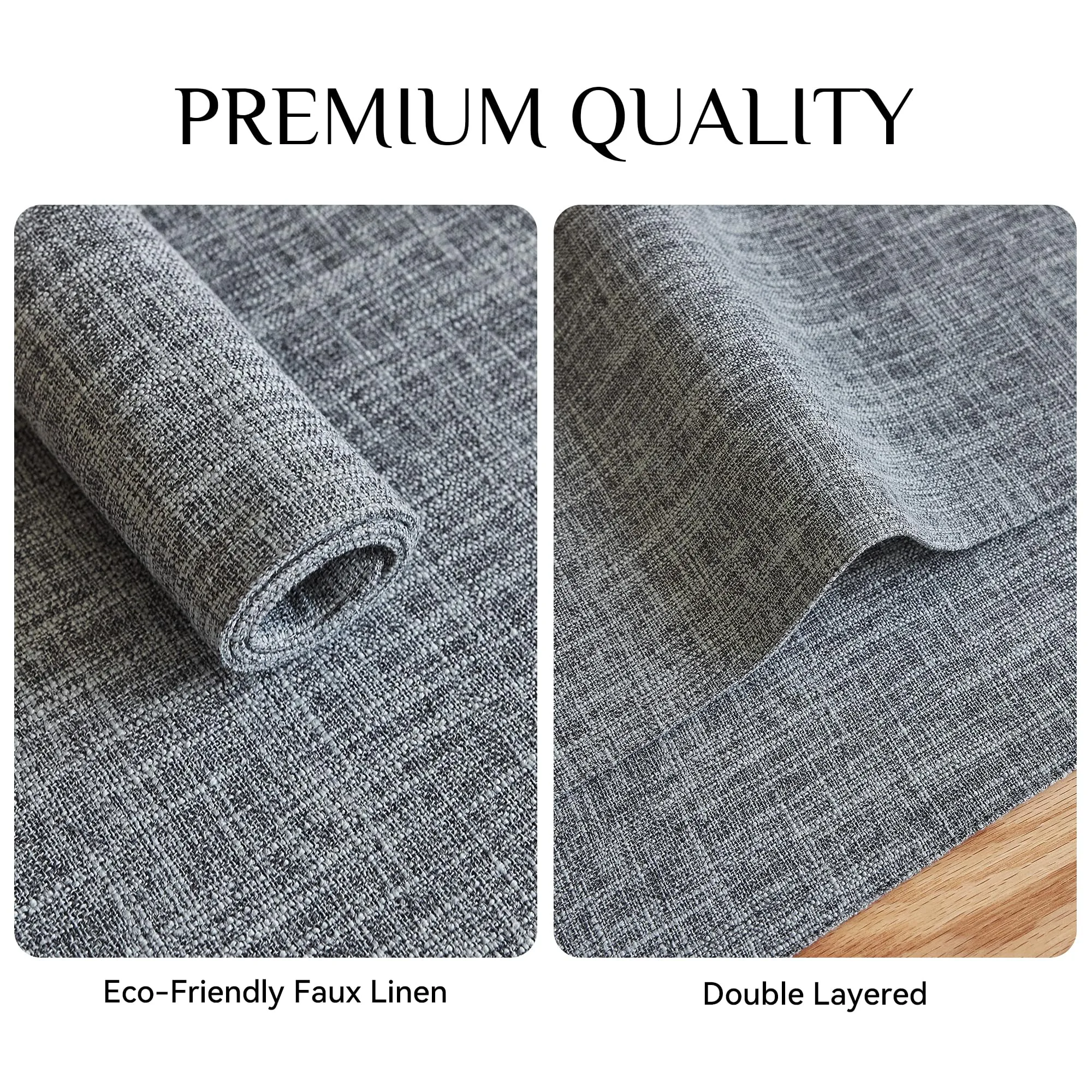 Softalker Set di 6 tovagliette in finto lino, 30 x 45 cm, grigio chiaro - immagine 4