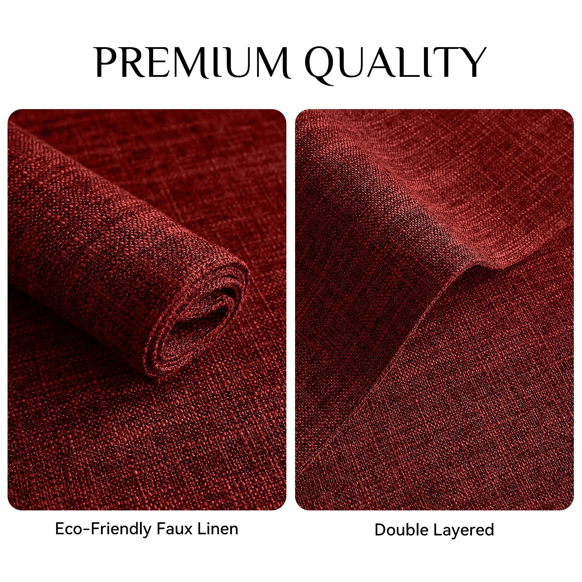 Softalker Set di 6 tovagliette in tela di juta effetto lino, 31 x 46 cm, rosso - immagine 4