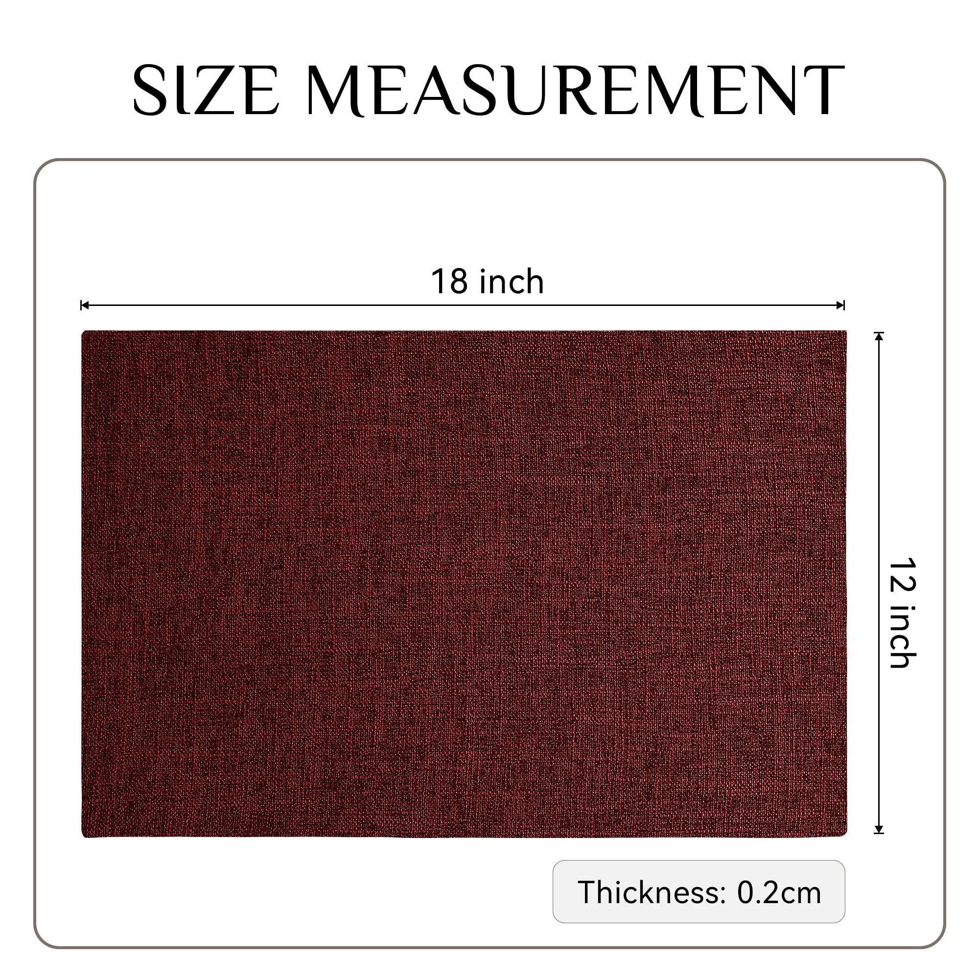 Softalker Set di 6 tovagliette in tela di juta effetto lino, 31 x 46 cm, rosso - immagine 6