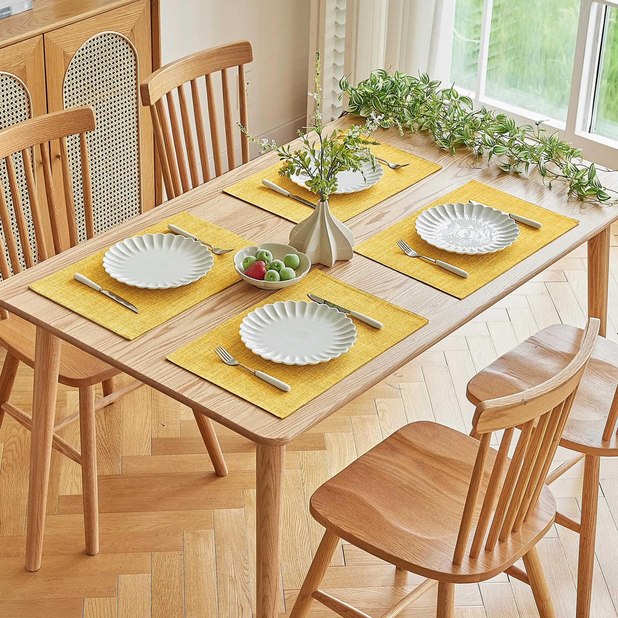 Softalker Set di 4 Tovagliette in Finto Lino, Giallo - immagine 7