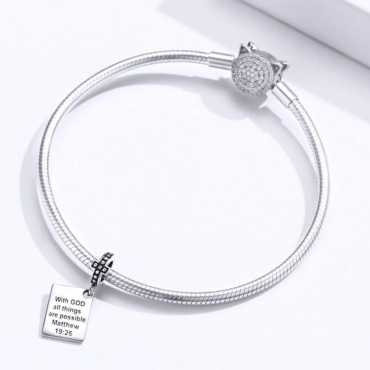NINGAN Ciondolo della Bibbia in Argento Sterling 925 per Collana e Braccialetto da Donna - immagine 2
