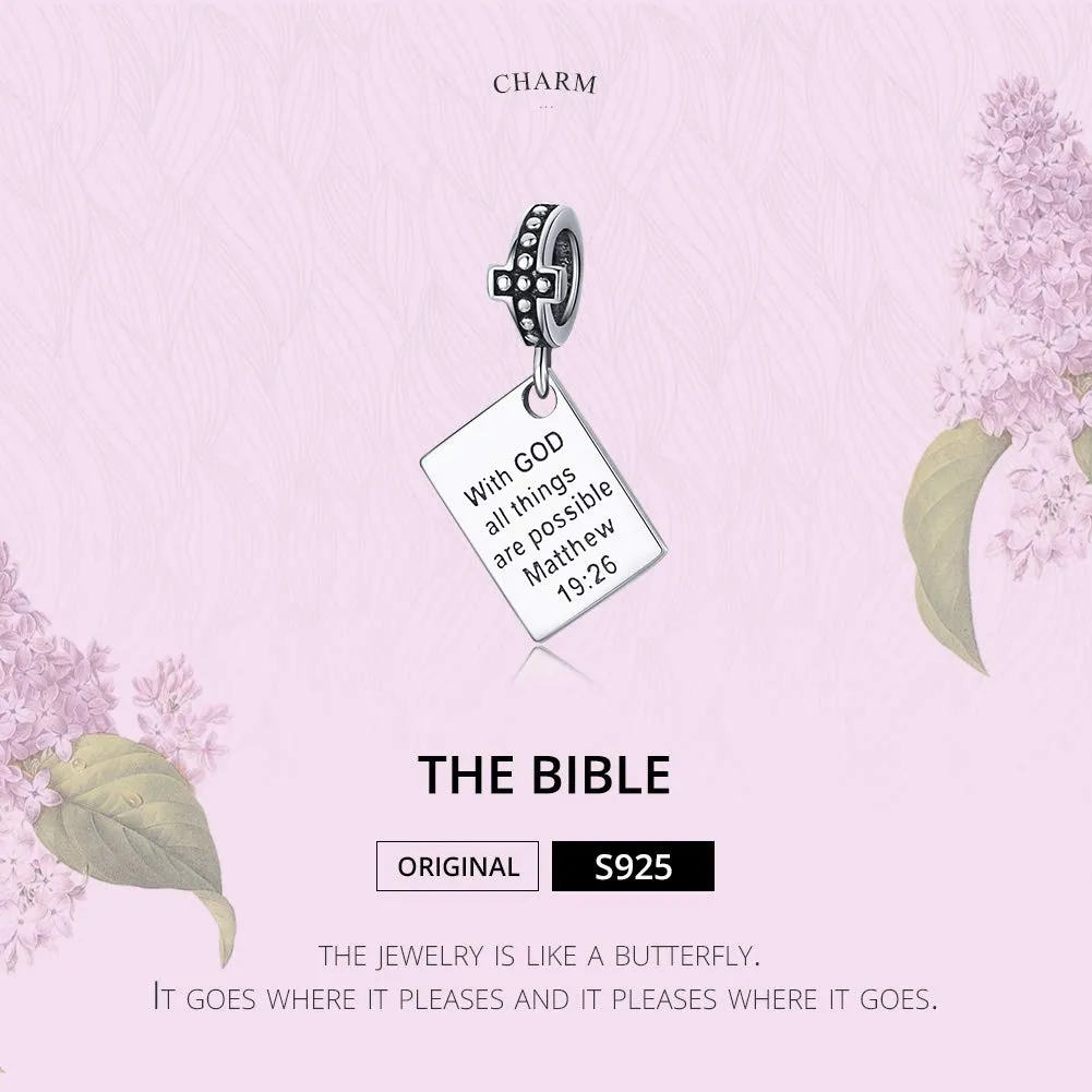NINGAN Ciondolo della Bibbia in Argento Sterling 925 per Collana e Braccialetto da Donna - immagine 5