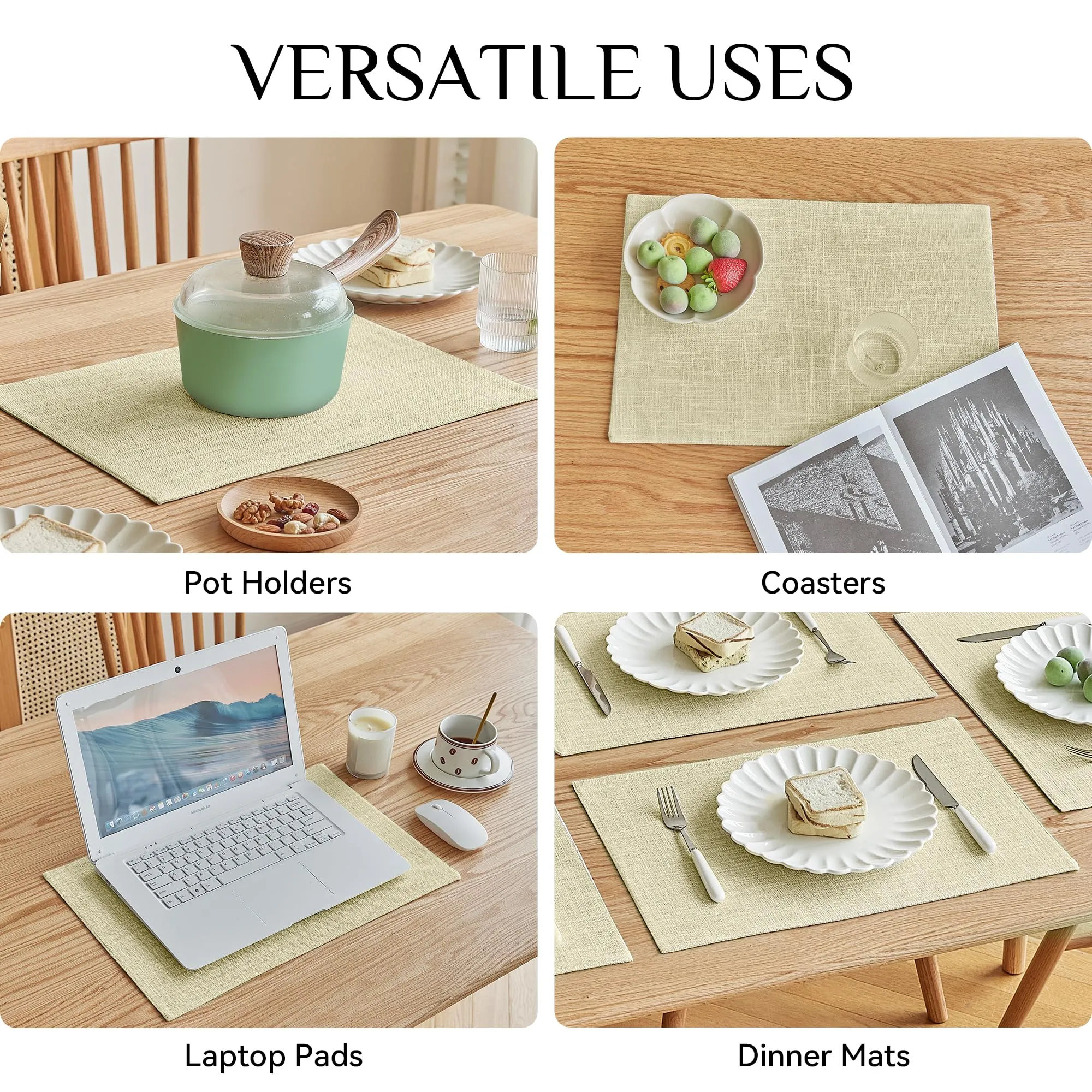 Softalker Set di 4 tovagliette in finto lino, 30,5 x 45,7 cm - immagine 5