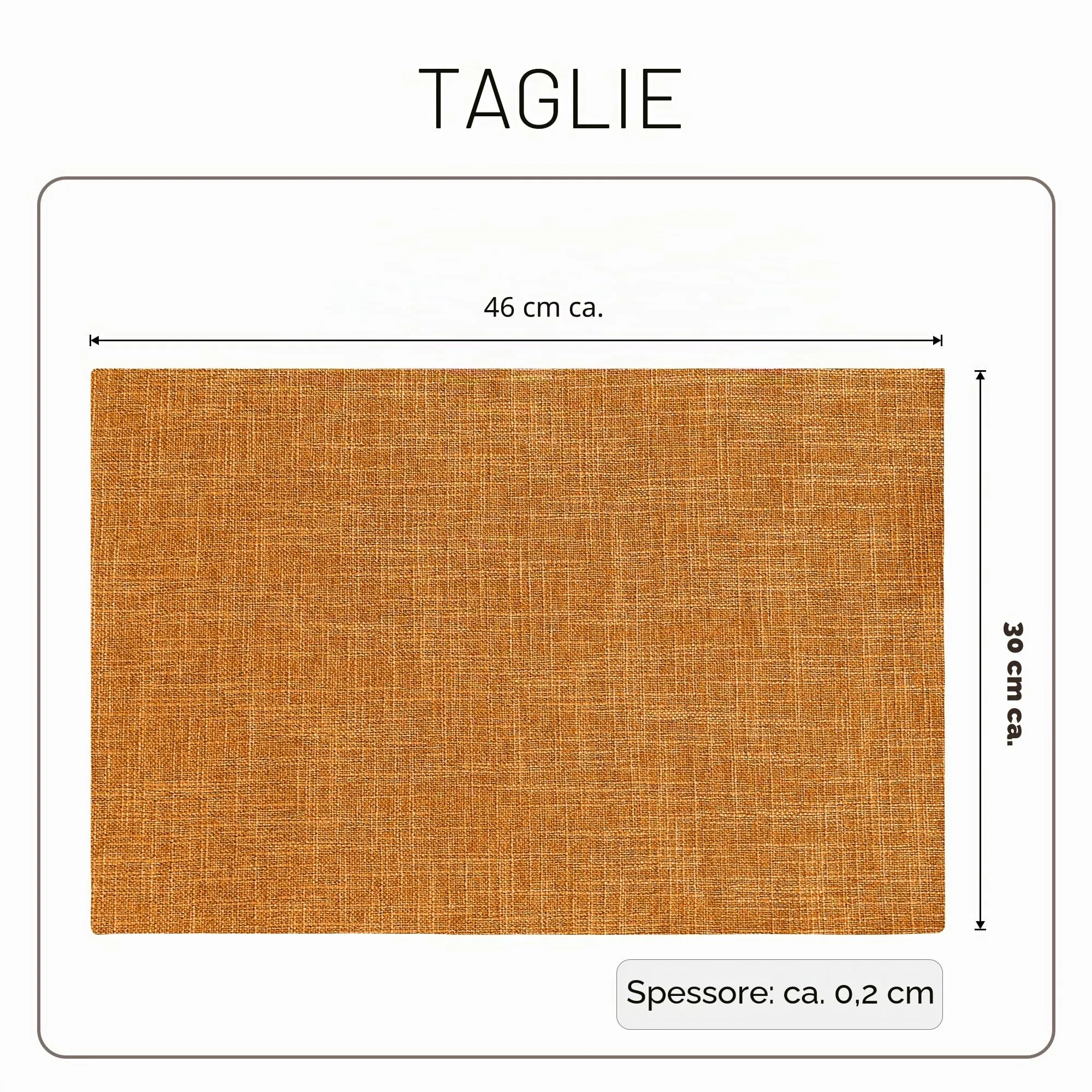 Softalker Set di 6 tovagliette in finto lino, 30 x 45 cm, Arancione - immagine 6