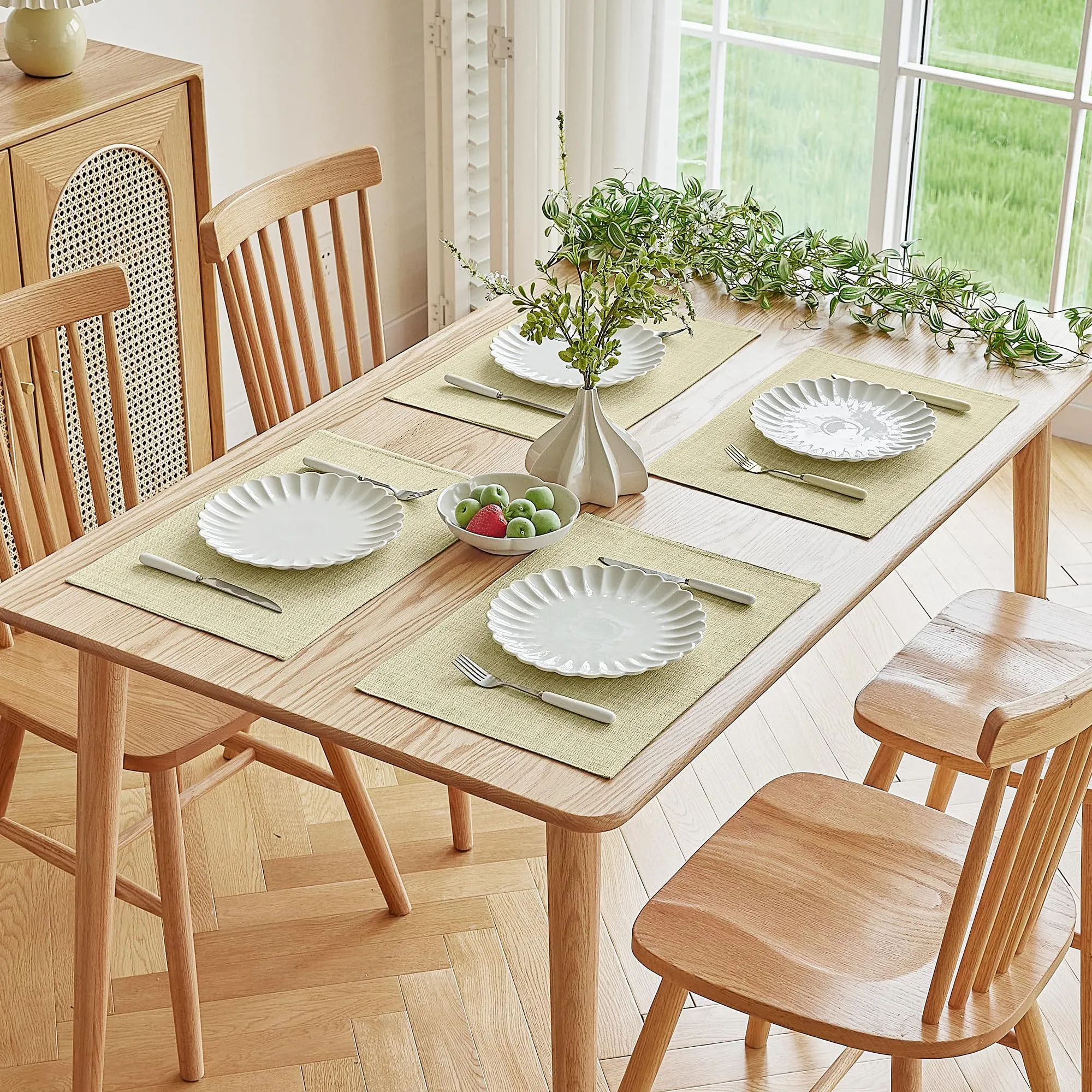 Softalker Set di 6 Tovagliette in Finto Lino e Iuta, 30 x 45 cm, Lino Chiaro - immagine 7