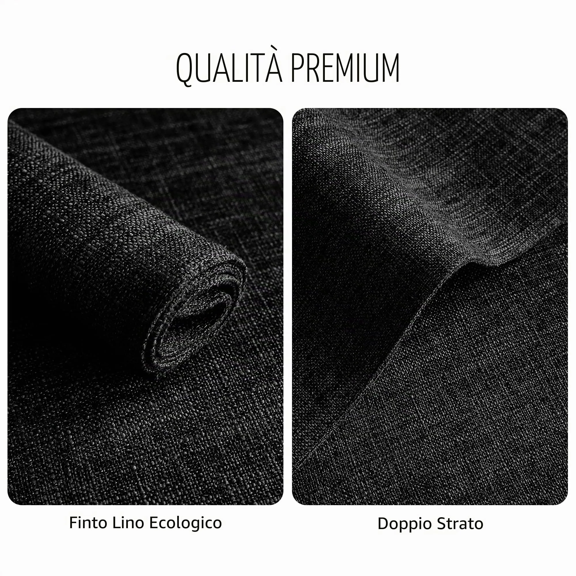 Softalker Set di 6 tovagliette in finto lino, 30,5 x 45,7 cm, nero - immagine 4