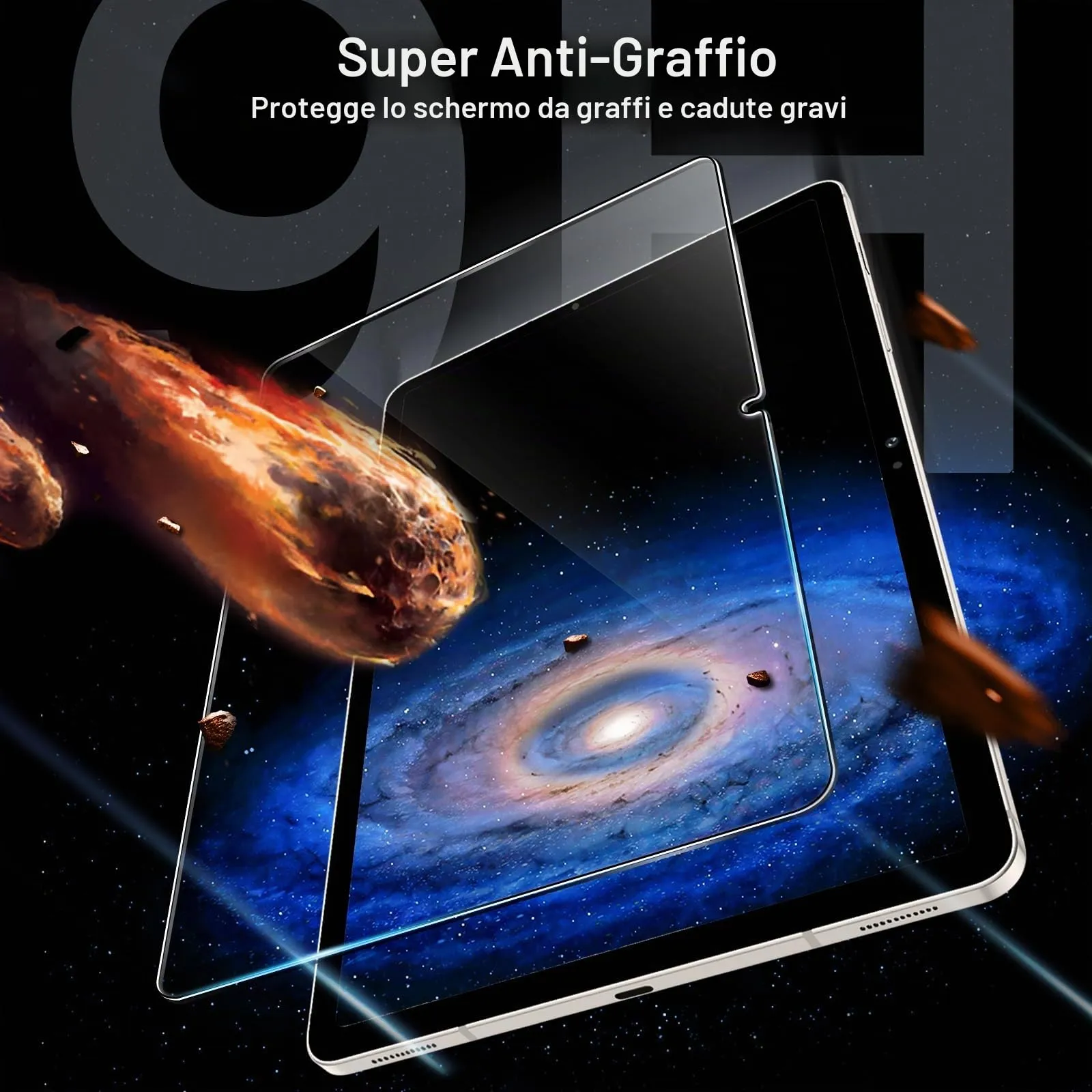JETech Pellicola Protettiva in Vetro Temperato per Samsung Galaxy Tab S10+, S9 FE+, S9+ 12,4", 2 Pezzi - immagine 4