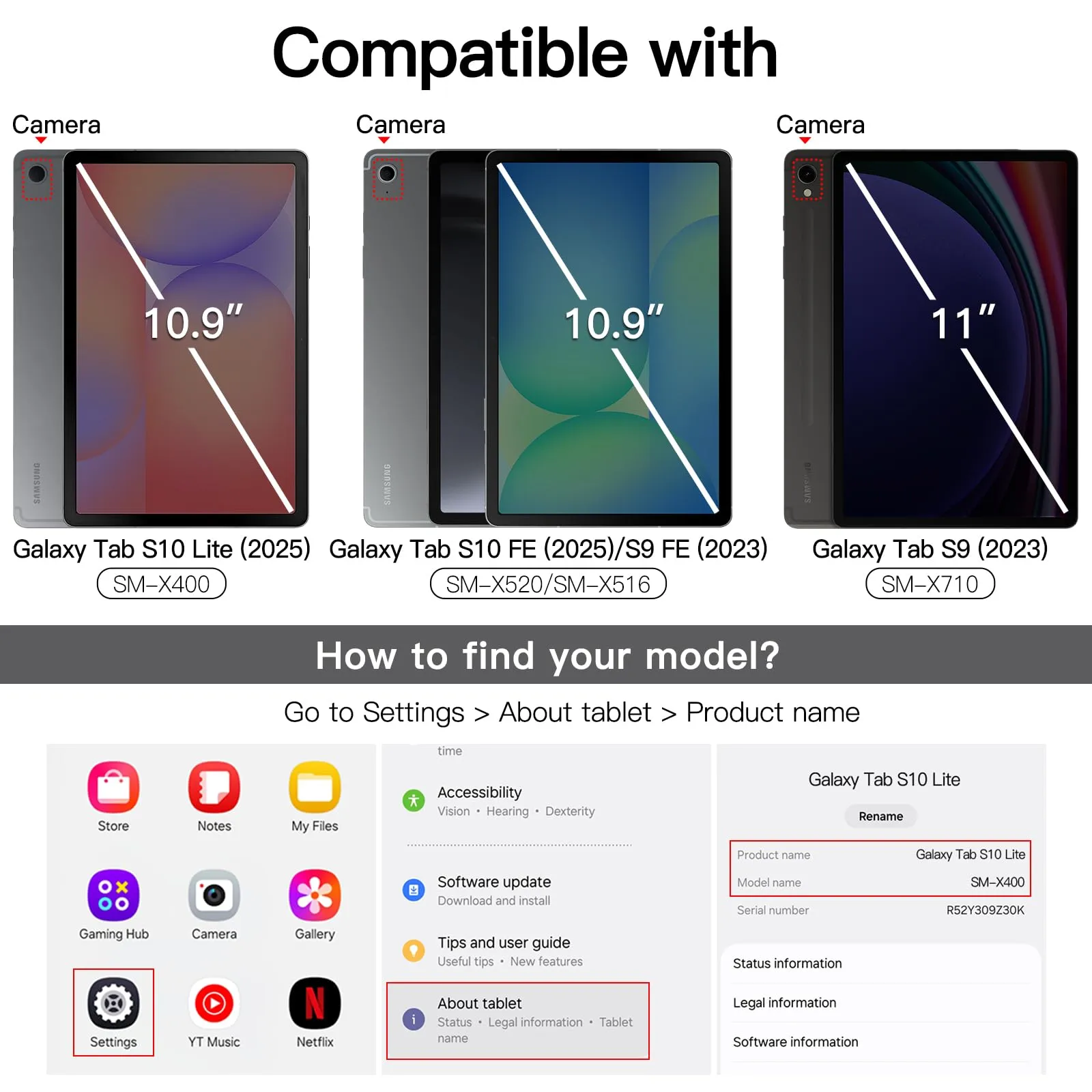 JETech Pellicola Protettiva in Vetro Temperato per Galaxy Tab S10 Lite, S10 FE, S9 FE, S9, 2 Pezzi - immagine 2