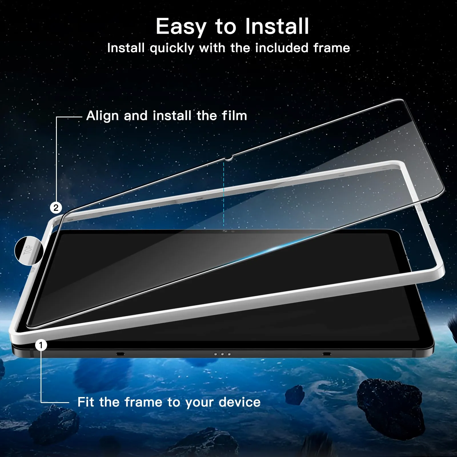 JETech Pellicola Protettiva in Vetro Temperato per Galaxy Tab S10 Lite, S10 FE, S9 FE, S9, 2 Pezzi - immagine 3