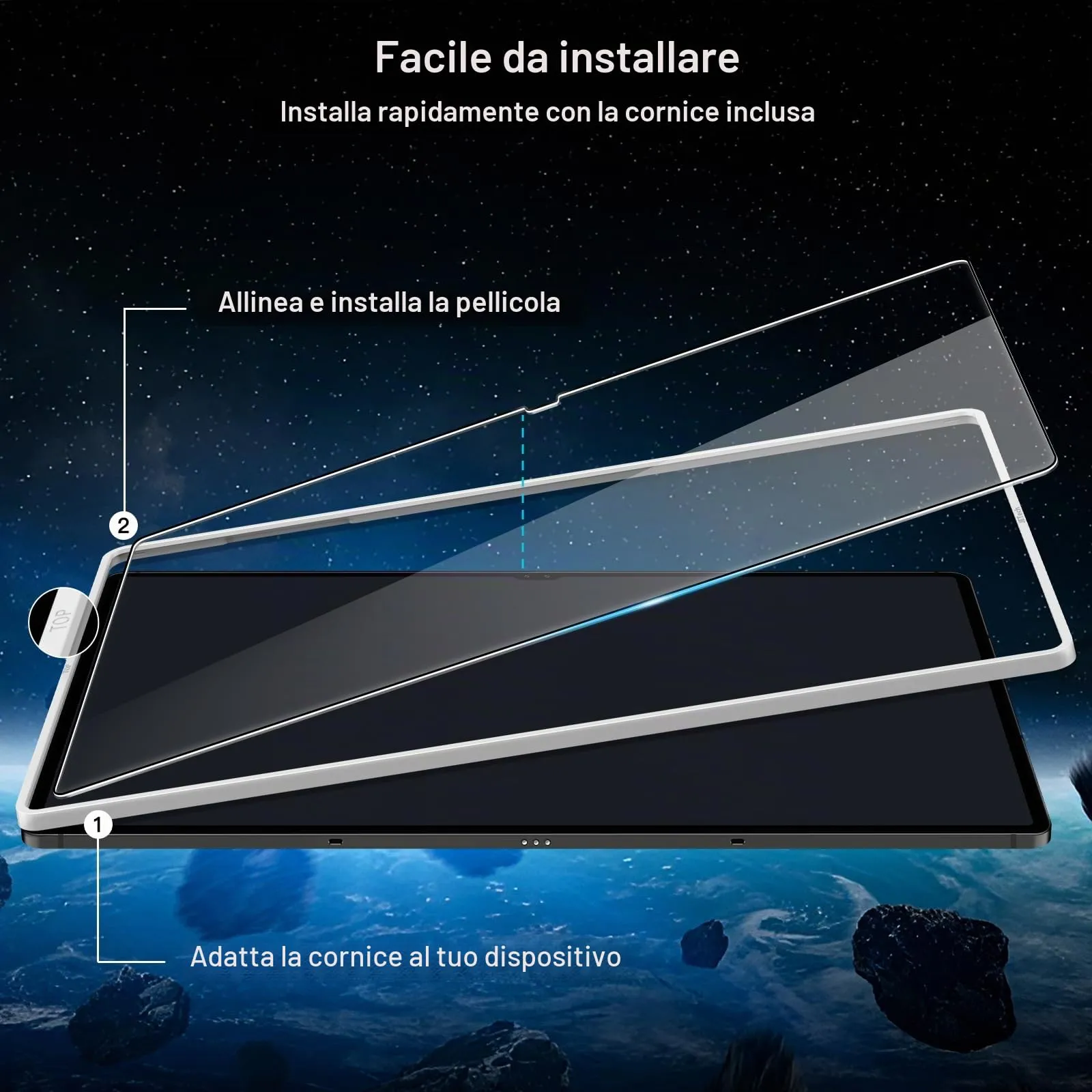 JETech Pellicola Protettiva in Vetro Temperato per Samsung Galaxy Tab S10 Ultra / S9 Ultra 14,6", 2 Pezzi - immagine 3