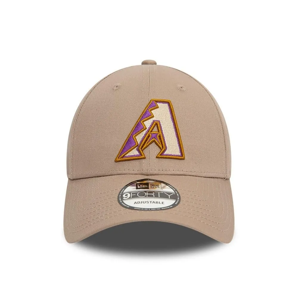 New Era Arizona Diamondbacks MLB 9Forty Strapback Baseball Cap - Beige - immagine 3