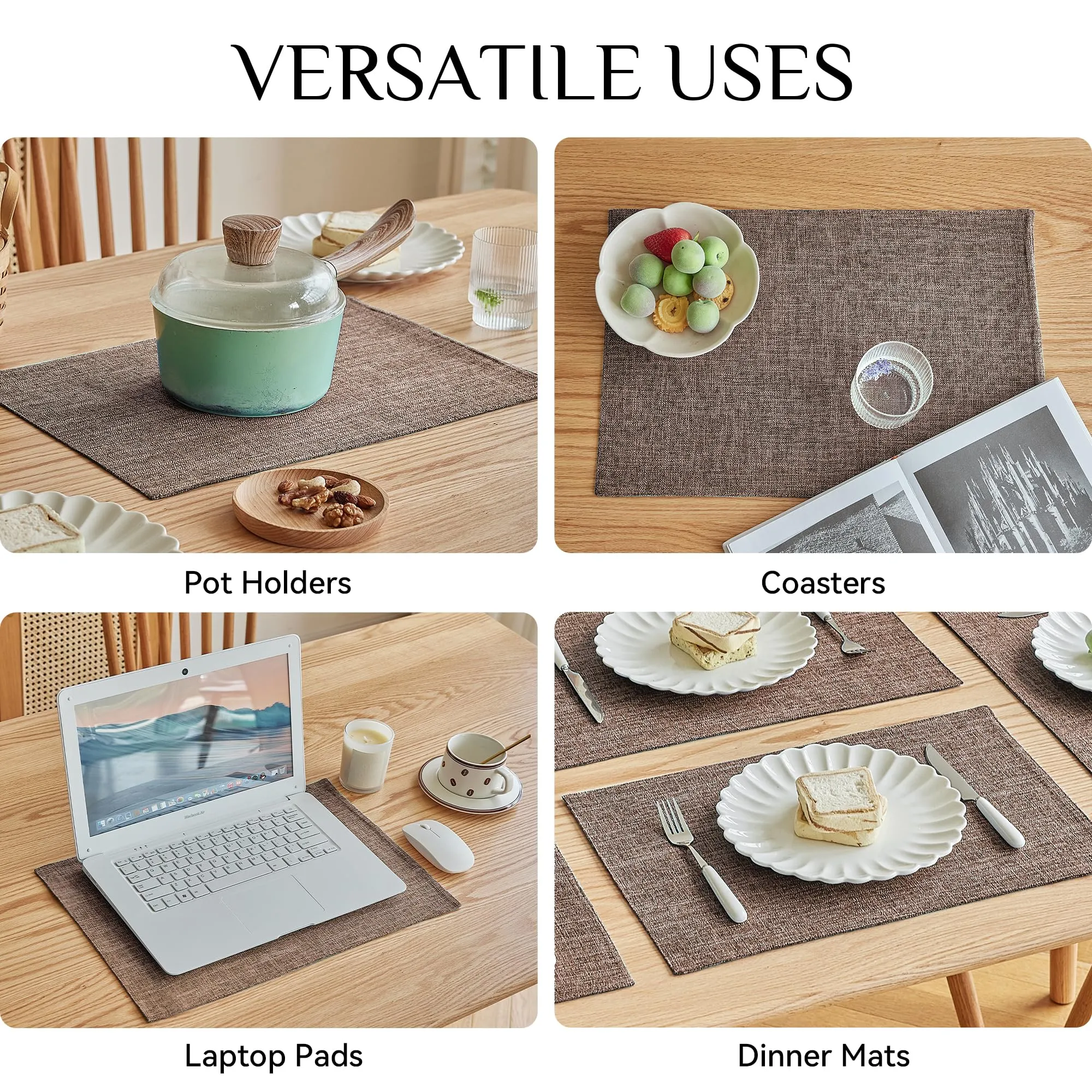 Softalker Set di 4 tovagliette in finto lino, 30,5 x 45,7 cm - immagine 5