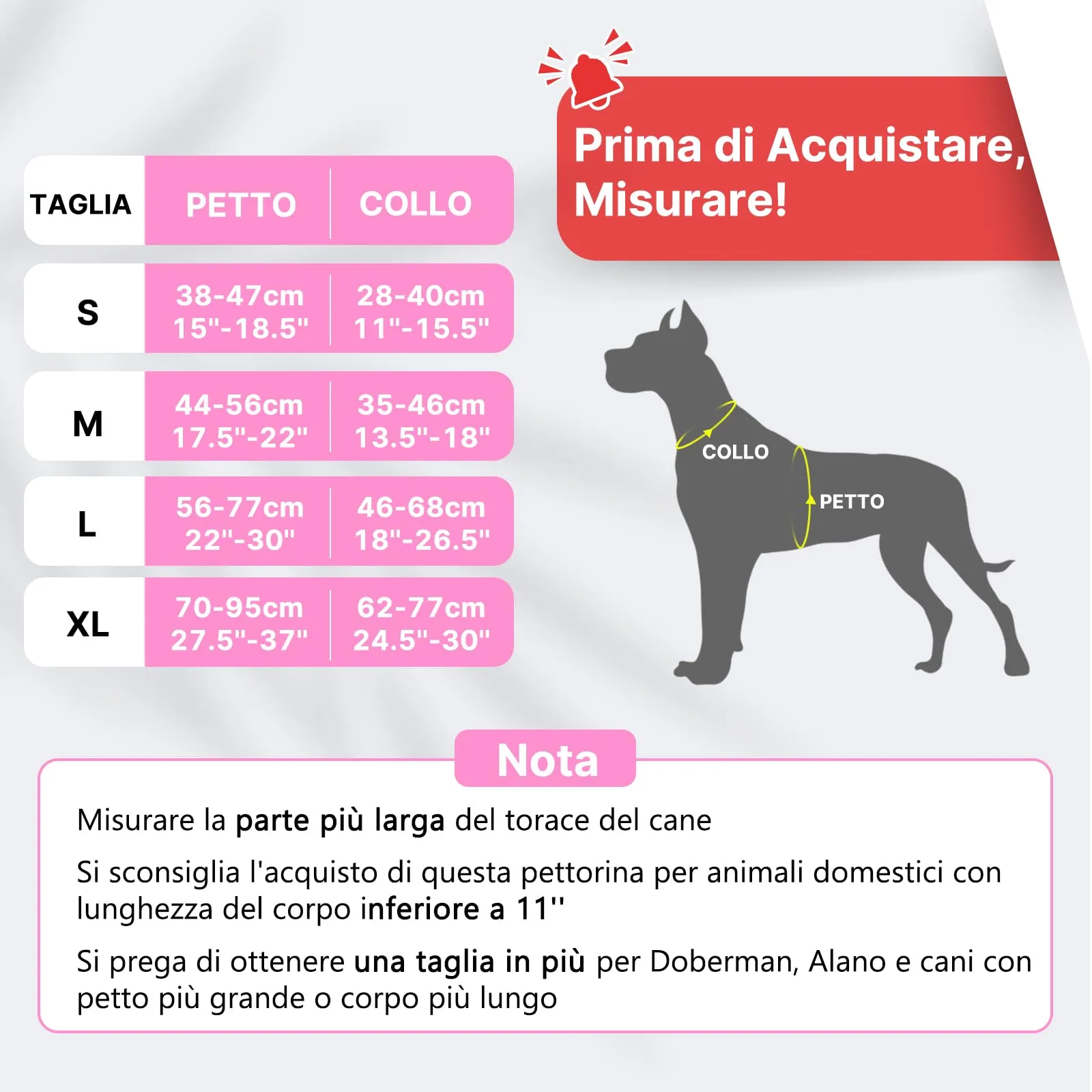 COMSLE Pettorina per Cani Anti Tiro Riflettente Regolabile con 2 Ganci in Metallo (Rosa, L) - immagine 2
