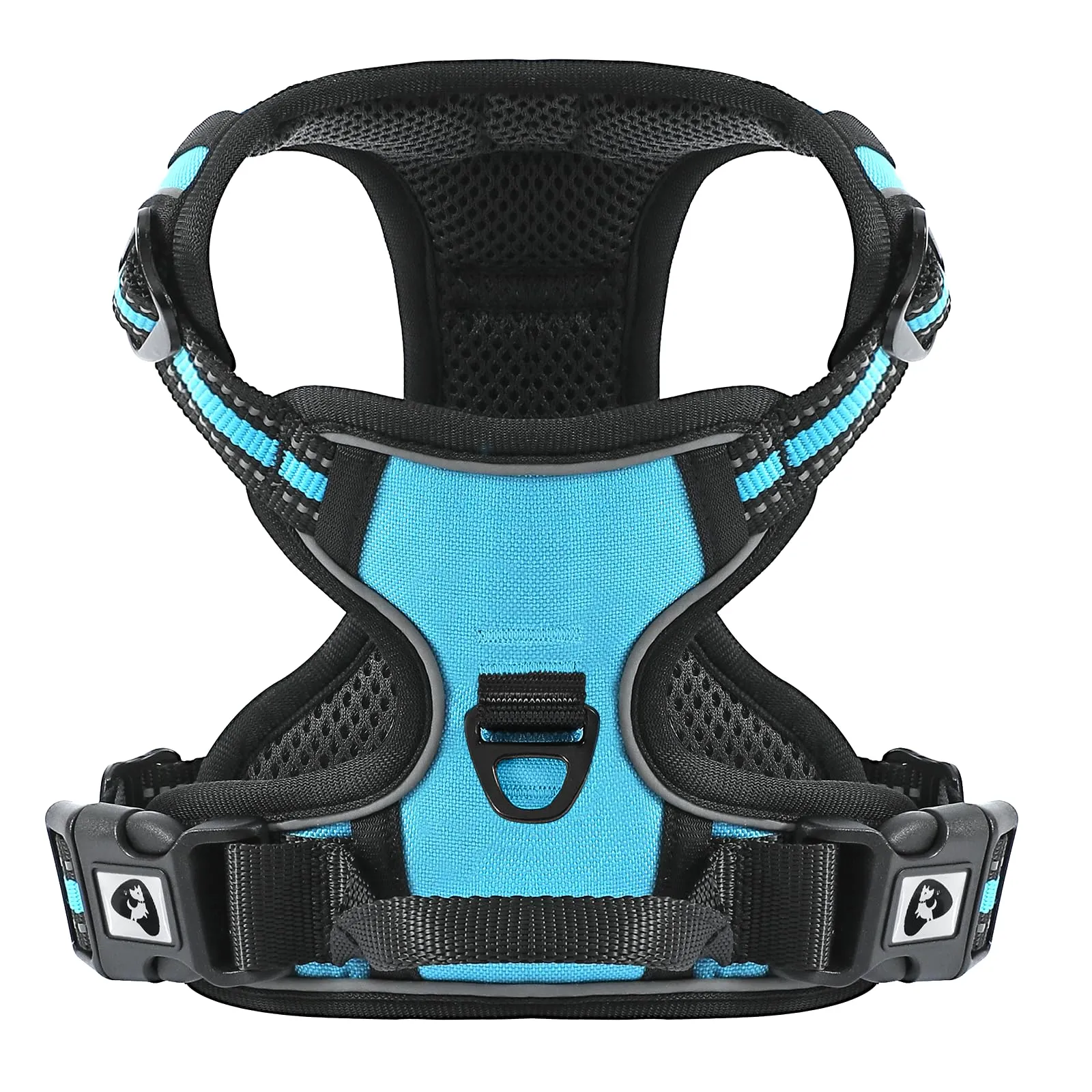 COMSLE Pettorina per Cani Anti Tiro Riflettente Regolabile con 2 Ganci in Metallo, Blu, XL - immagine 1