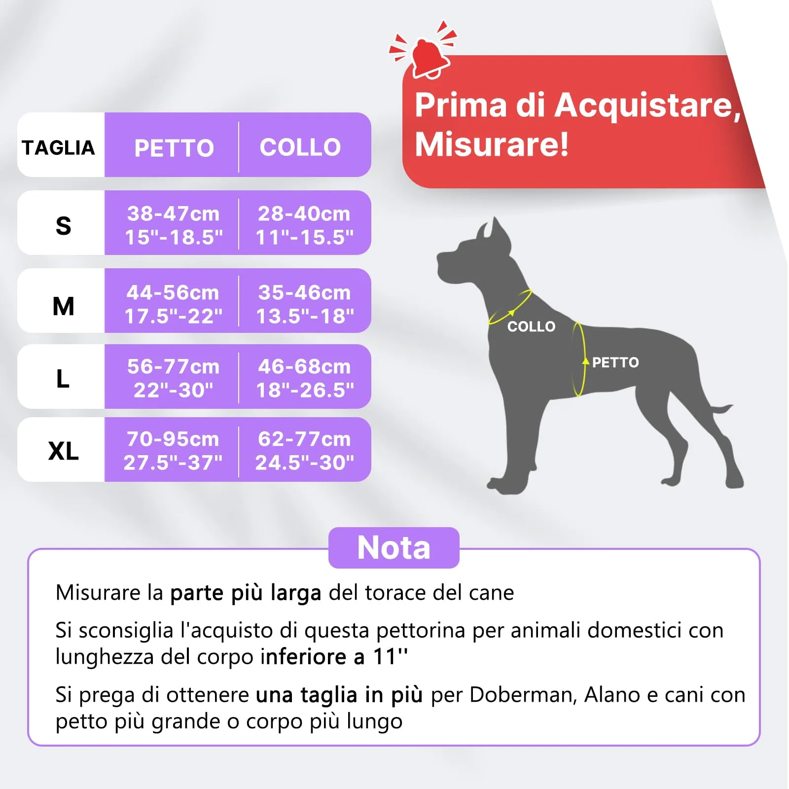 COMSLE Pettorina per Cani Anti Tiro Riflettente, Imbracatura Regolabile con 2 Ganci in Metallo (Viola, M) - immagine 2