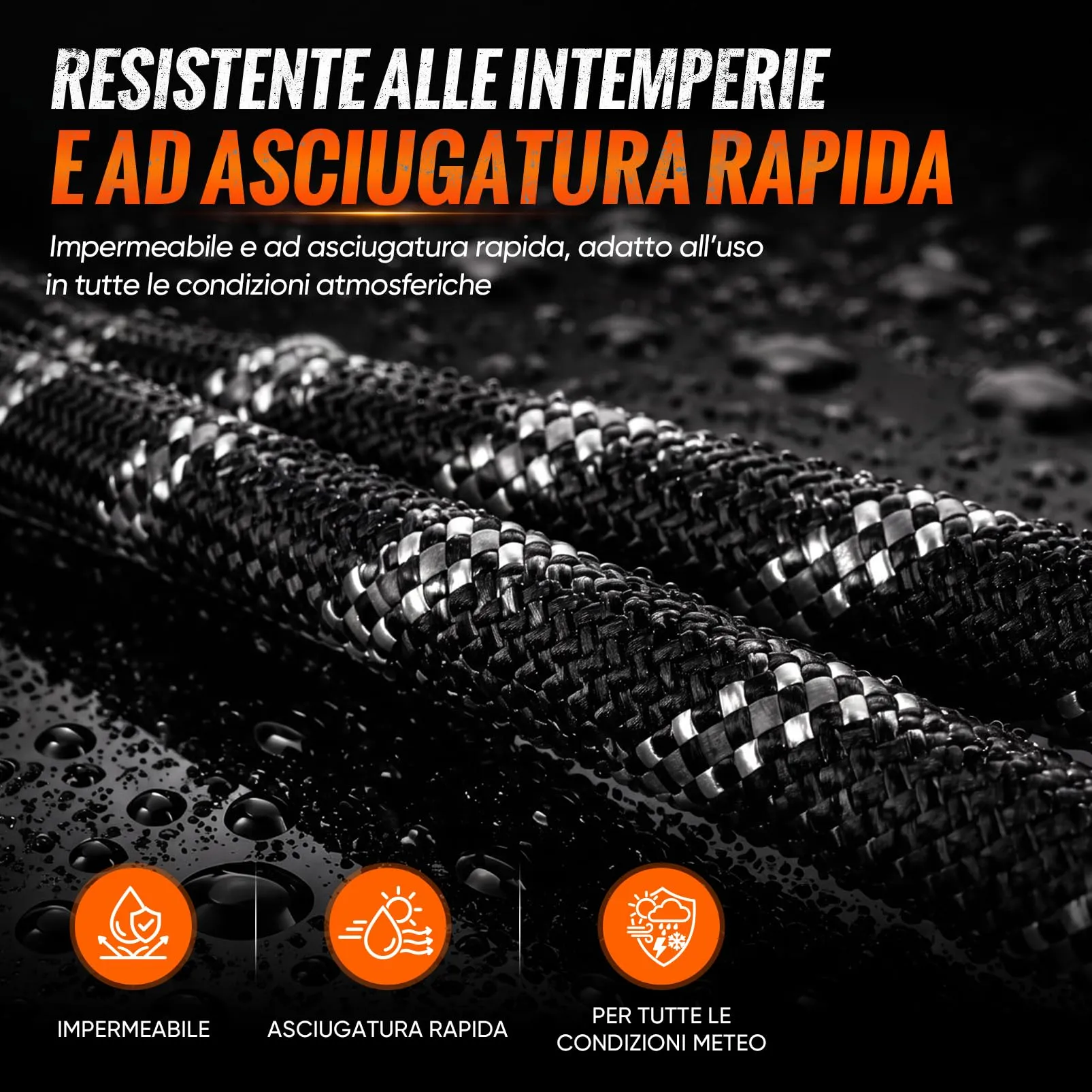 REVER Guinzaglio per Cani in Nylon, 150cm, Rosso - immagine 5