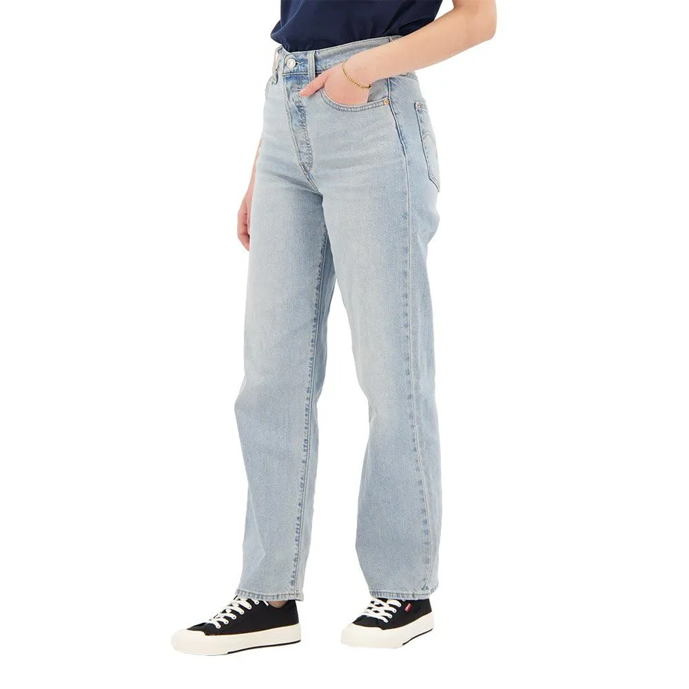 Levi's Ribcage Straight Ankle Jeans - Cool Blue Popsicle, 27W / 29L - immagine 4