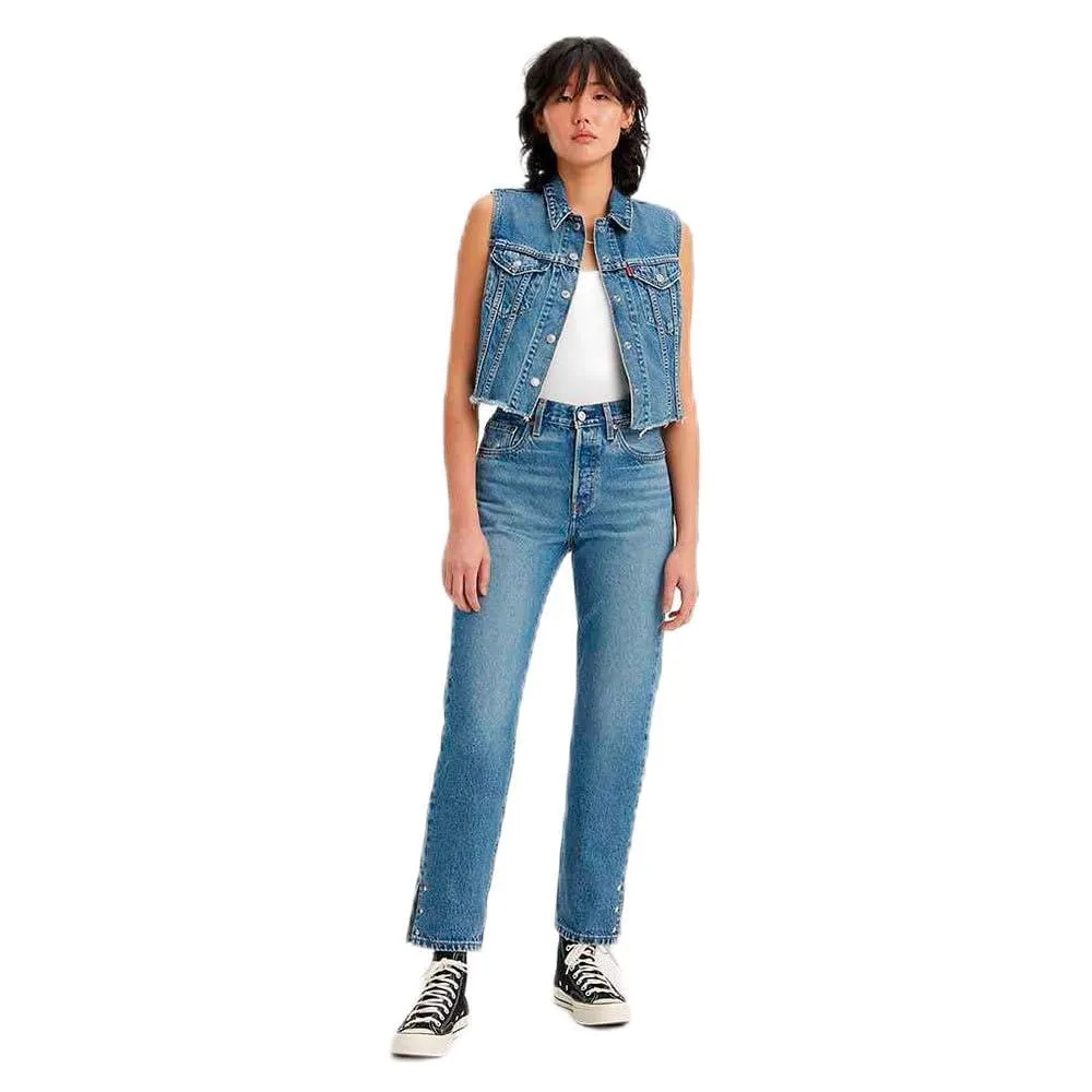 Levi's 501 Crop Women's Jeans, Indaco Seeped ADV, 32W / 34L - immagine 1
