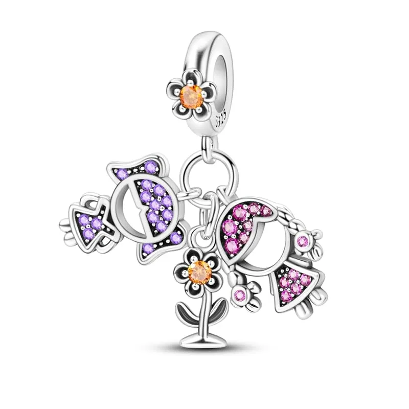 Pandach Bead Charm in Argento Sterling 925 con Cubic Zirconia per Braccialetti e Collane Europee - immagine 1