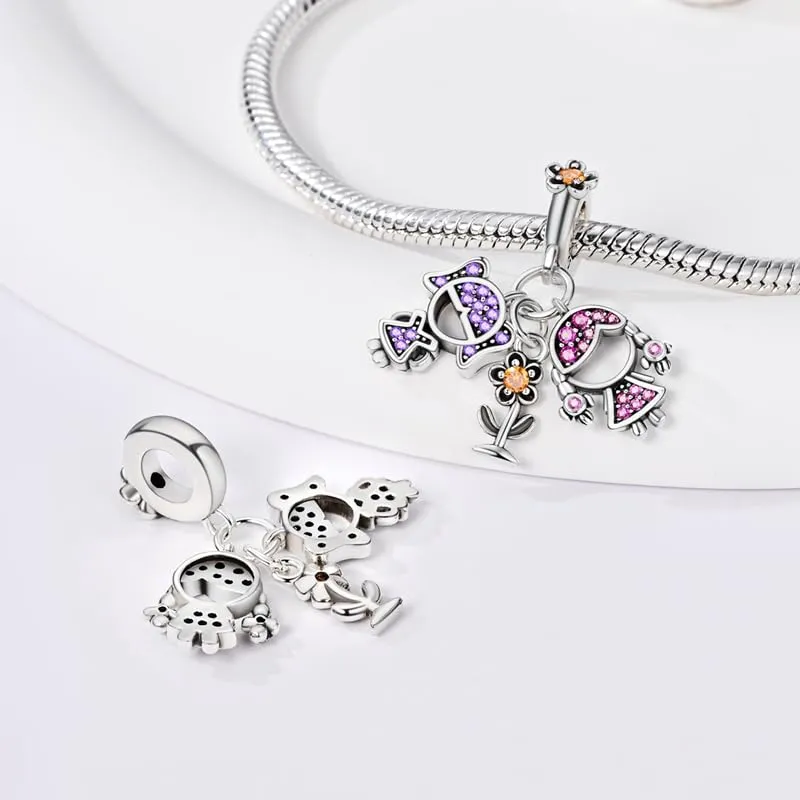 Pandach Bead Charm in Argento Sterling 925 con Cubic Zirconia per Braccialetti e Collane Europee - immagine 2