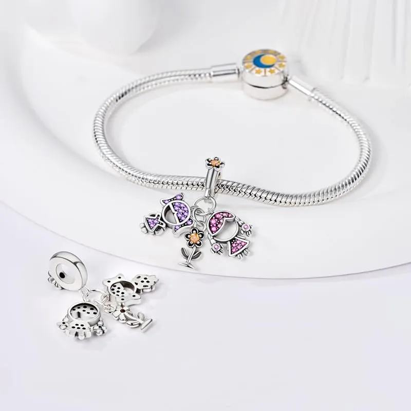 Pandach Bead Charm in Argento Sterling 925 con Cubic Zirconia per Braccialetti e Collane Europee - immagine 3