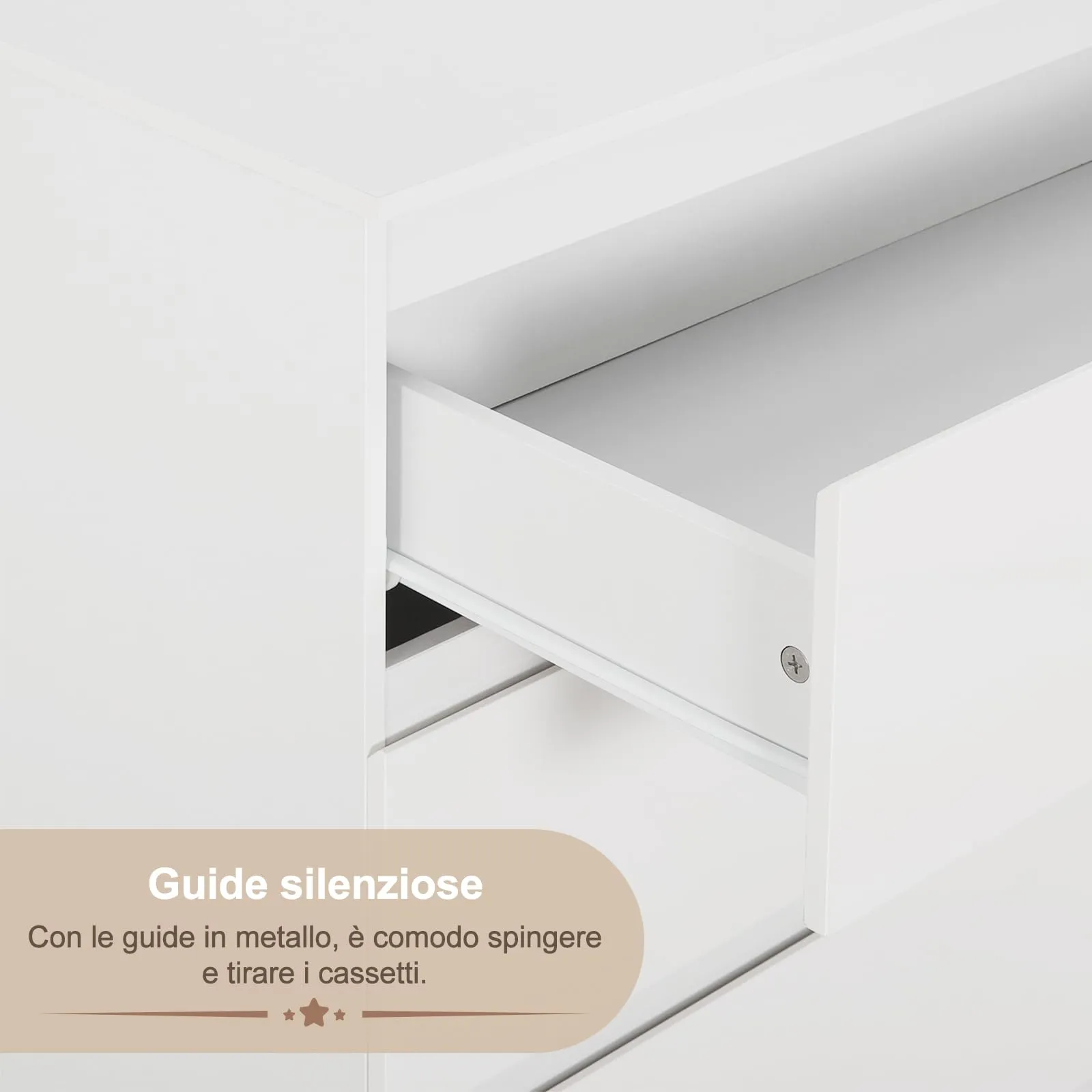 WOLTU Fasciatoio Mobile per Bambini con Cassettiera a 4 Cassetti, Legno MDF e Truciolare, Bianco - immagine 7