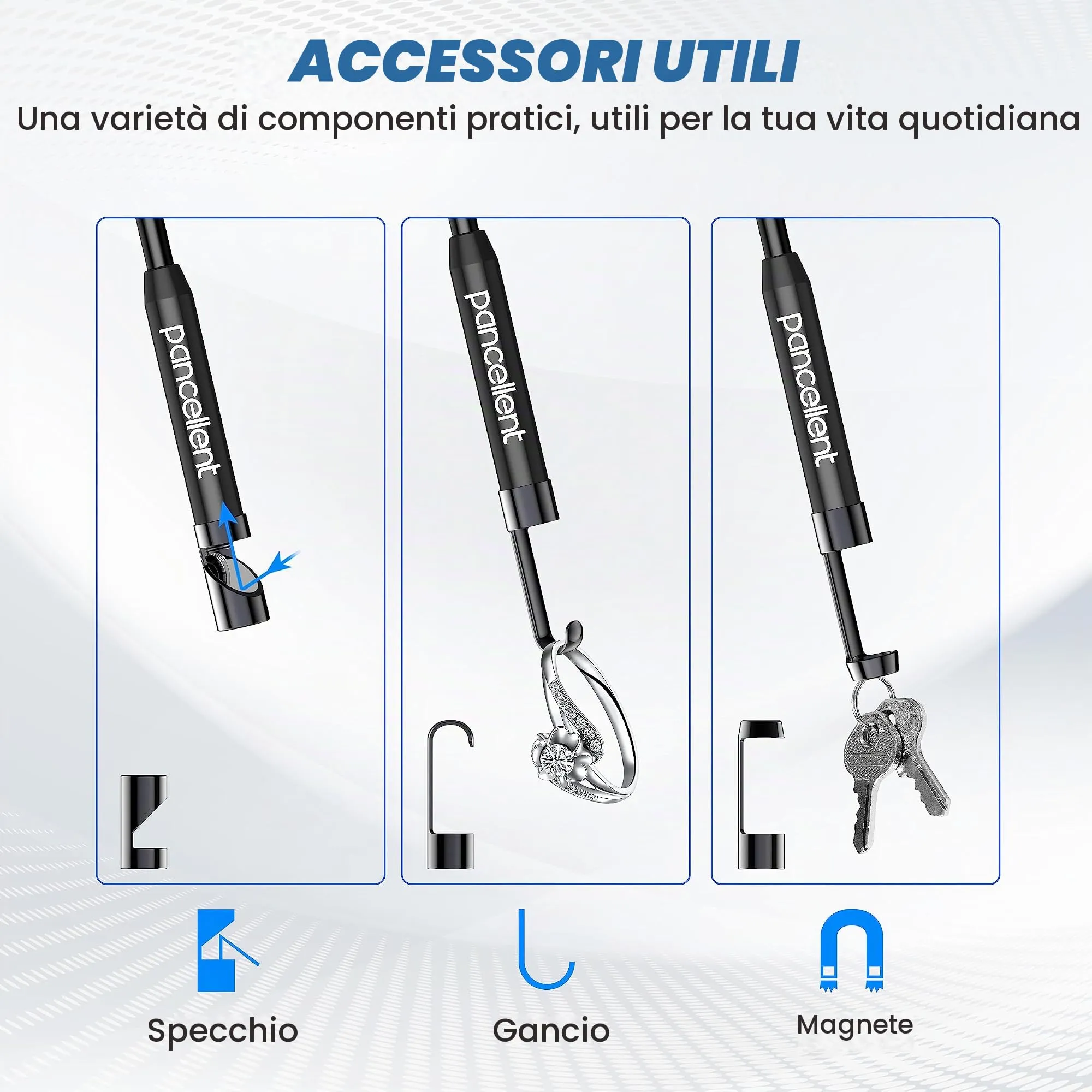 Pancellent Endoscopio Boroscopio 1920P HD con 8 LED, 5M per Android e iOS - immagine 4