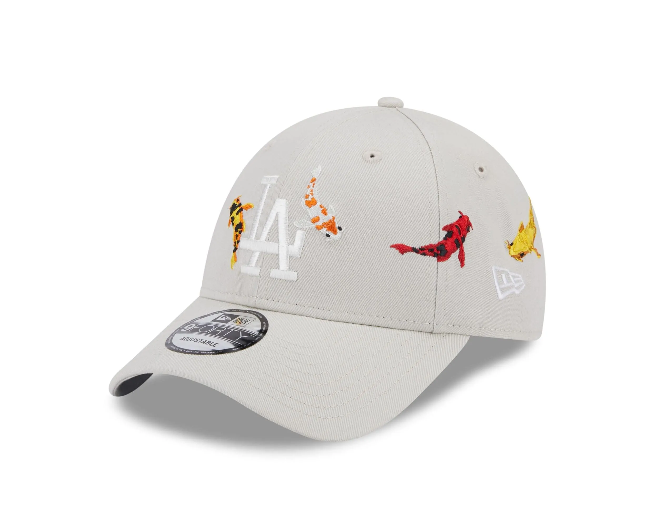 New Era Los Angeles Dodgers MLB 9Forty Baseball Cap LA-Logo Koi Fisch Beige - One Size - immagine 1