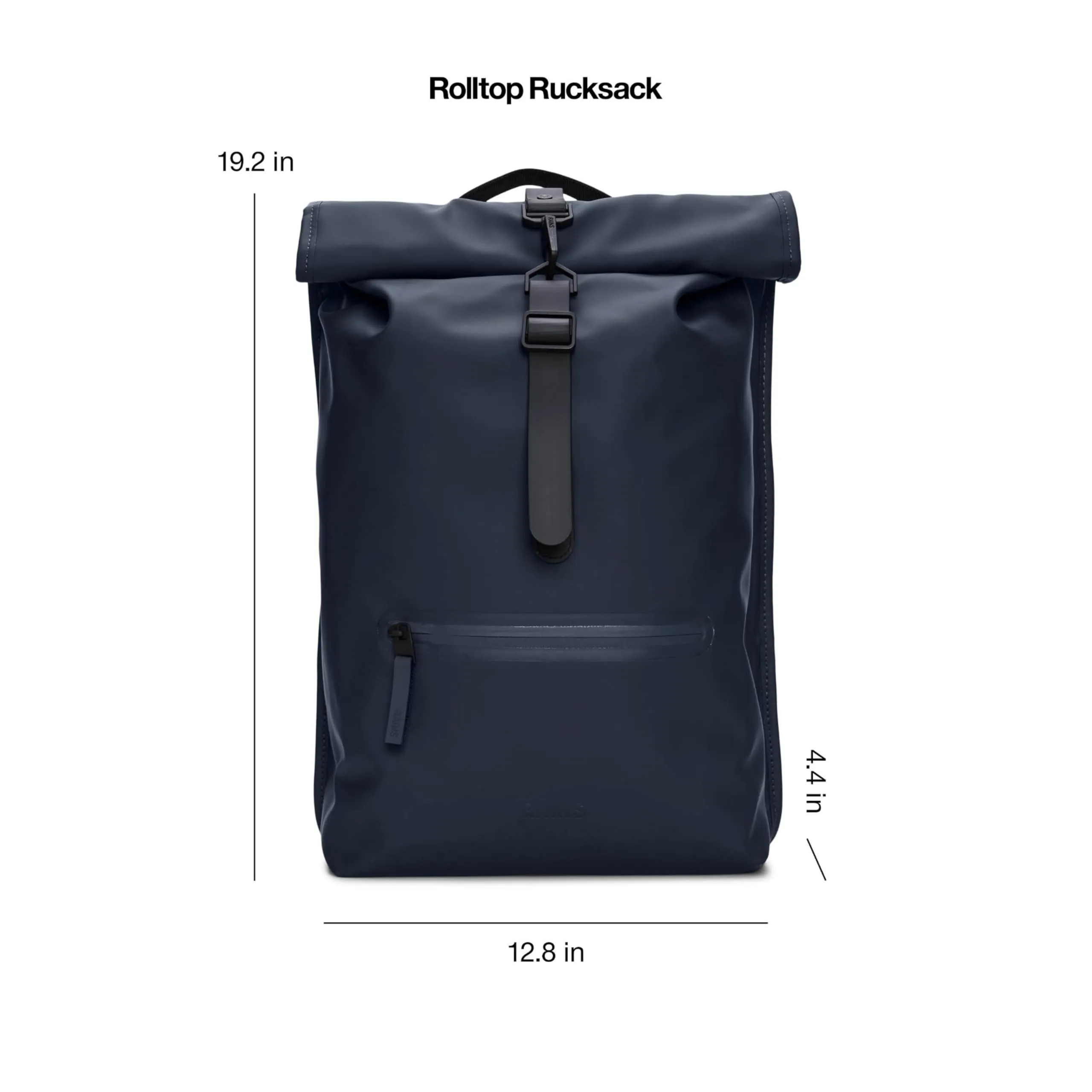RAINS Rolltop Rucksack W3 Backpack, Blu Scuro, M - immagine 7