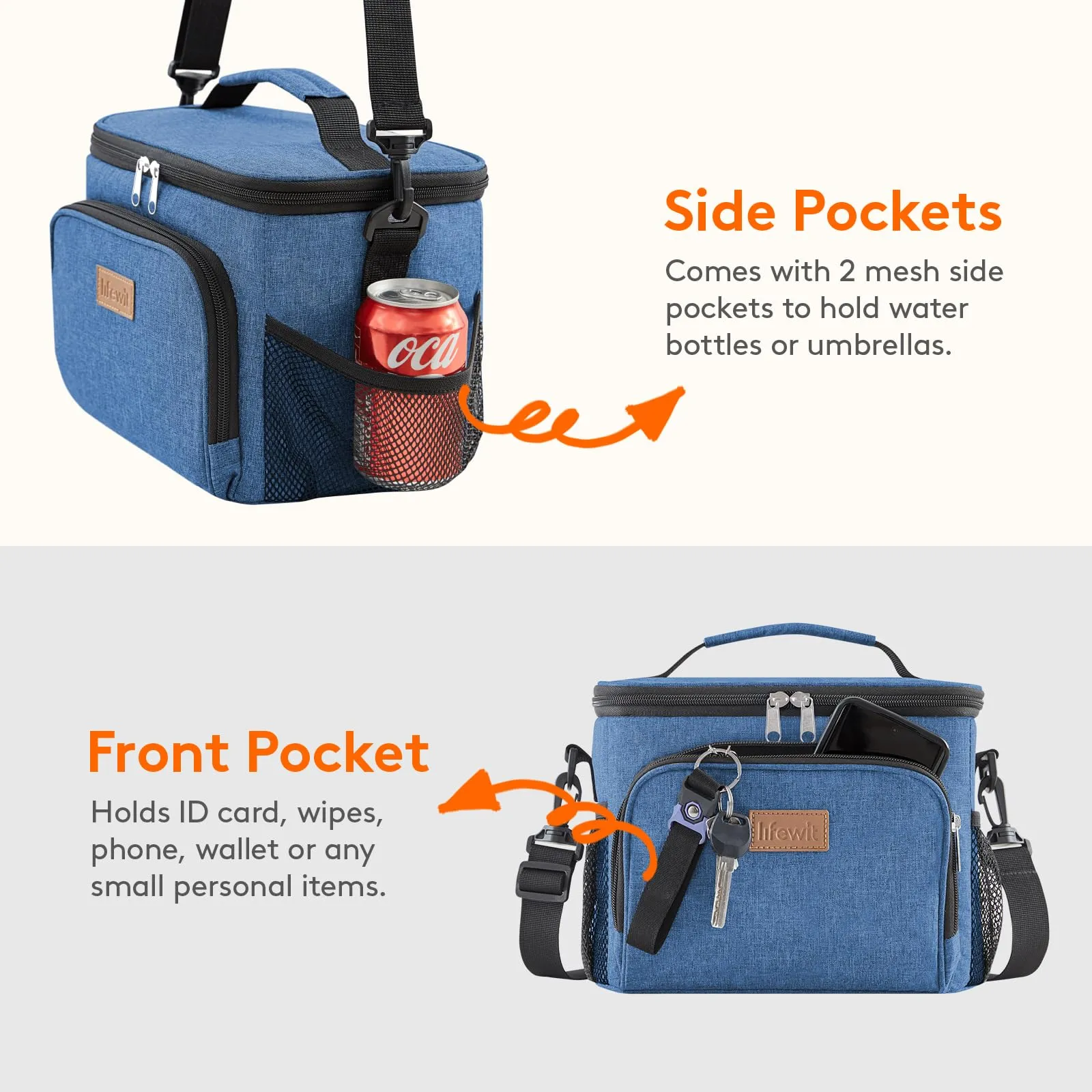 Lifewit Borsa Termica Porta Pranzo Impermeabile, 15L, Blu Scuro - immagine 5