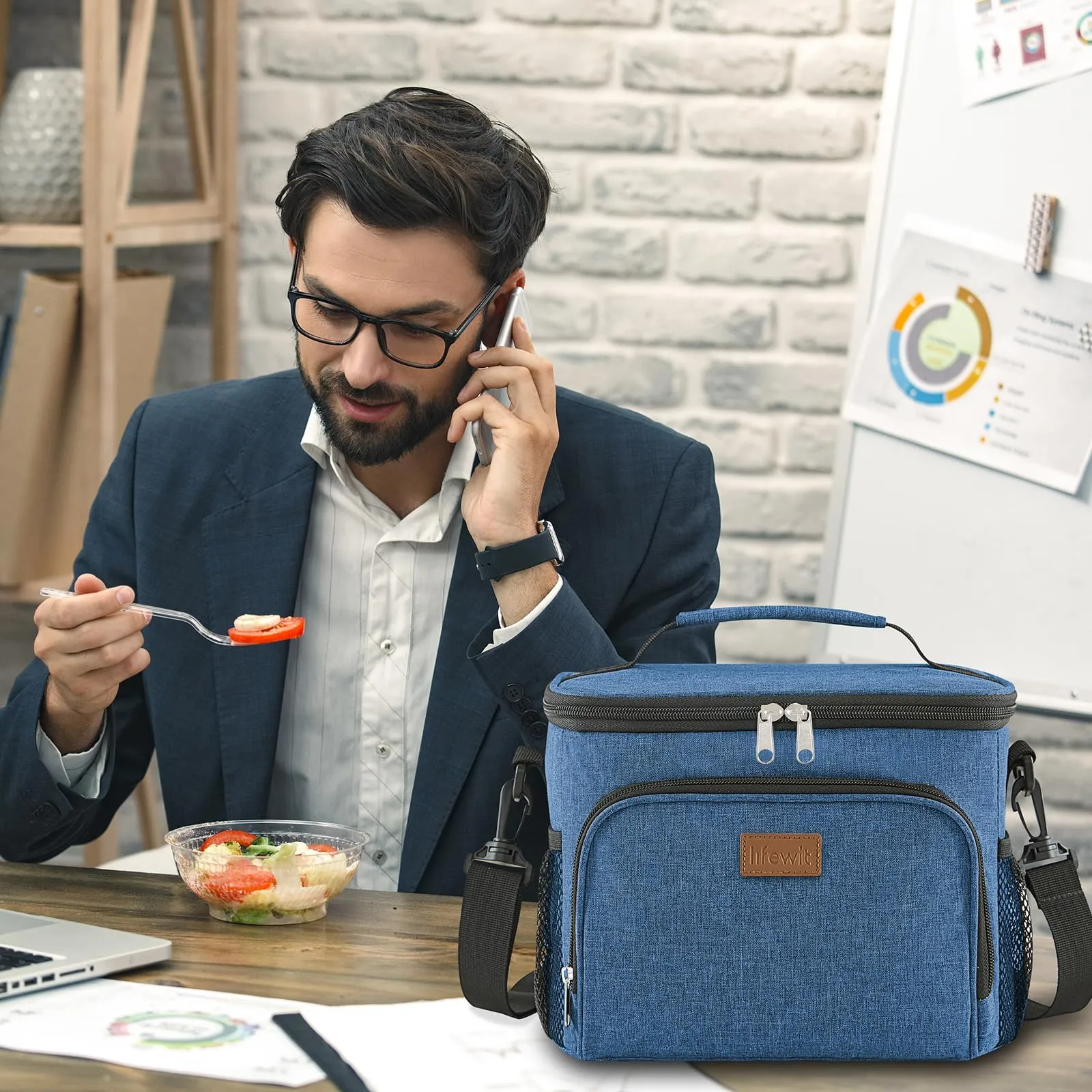 Lifewit Borsa Termica Porta Pranzo Impermeabile, 15L, Blu Scuro - immagine 8