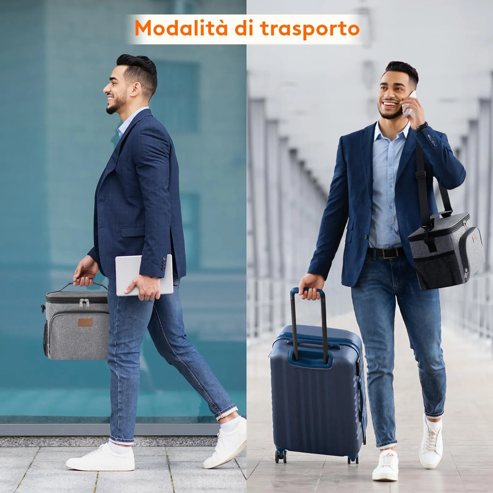 Lifewit Borsa Termica Porta Pranzo Impermeabile, 15L, Grigio - immagine 7