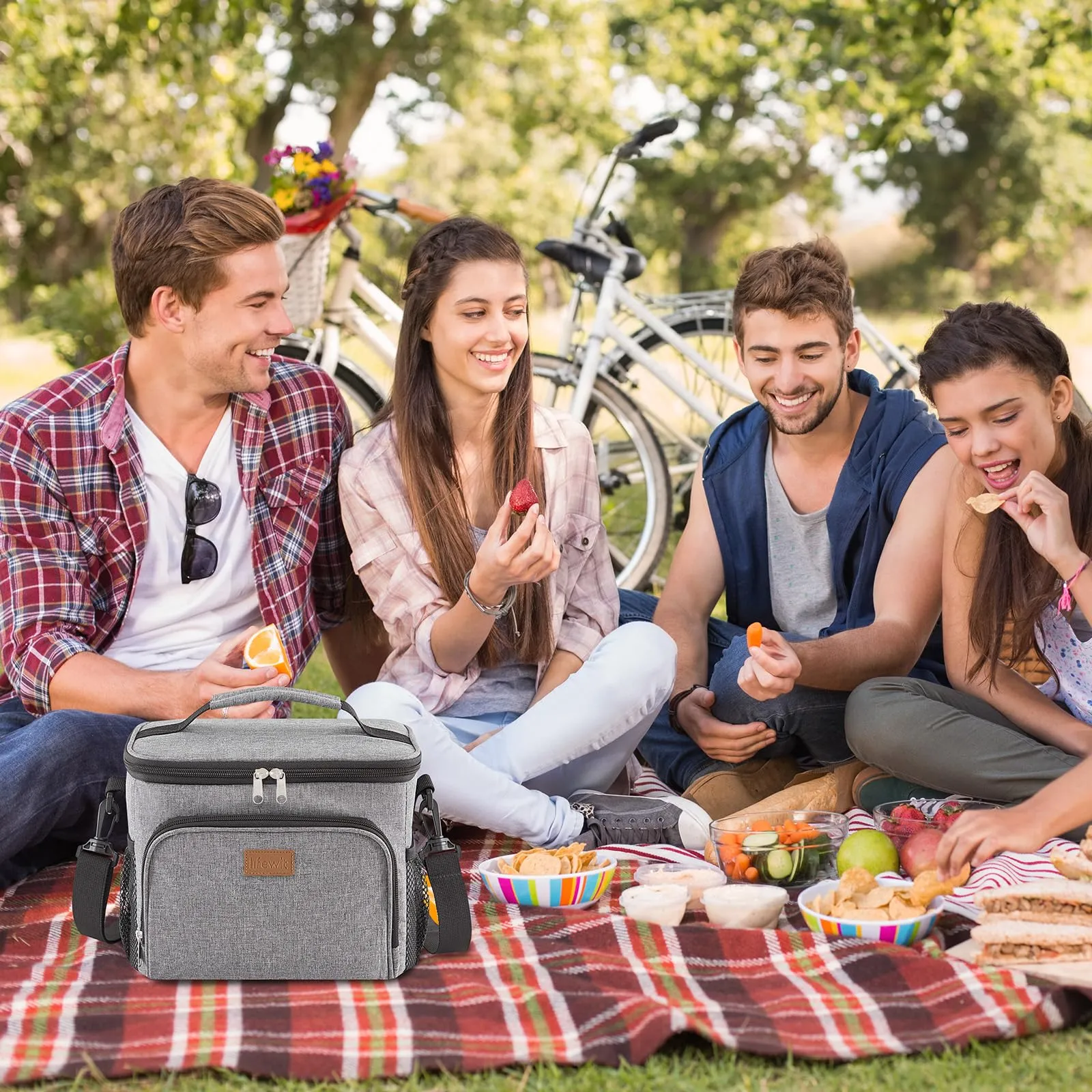 Lifewit Borsa Termica Porta Pranzo Impermeabile, 15L, Grigio - immagine 9