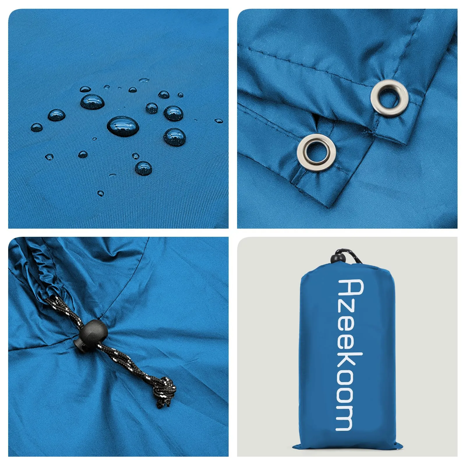 Azeekoom Poncho Impermeabile Multifunzionale con Cappuccio per Uomo e Donna (Blu Scuro) - immagine 2