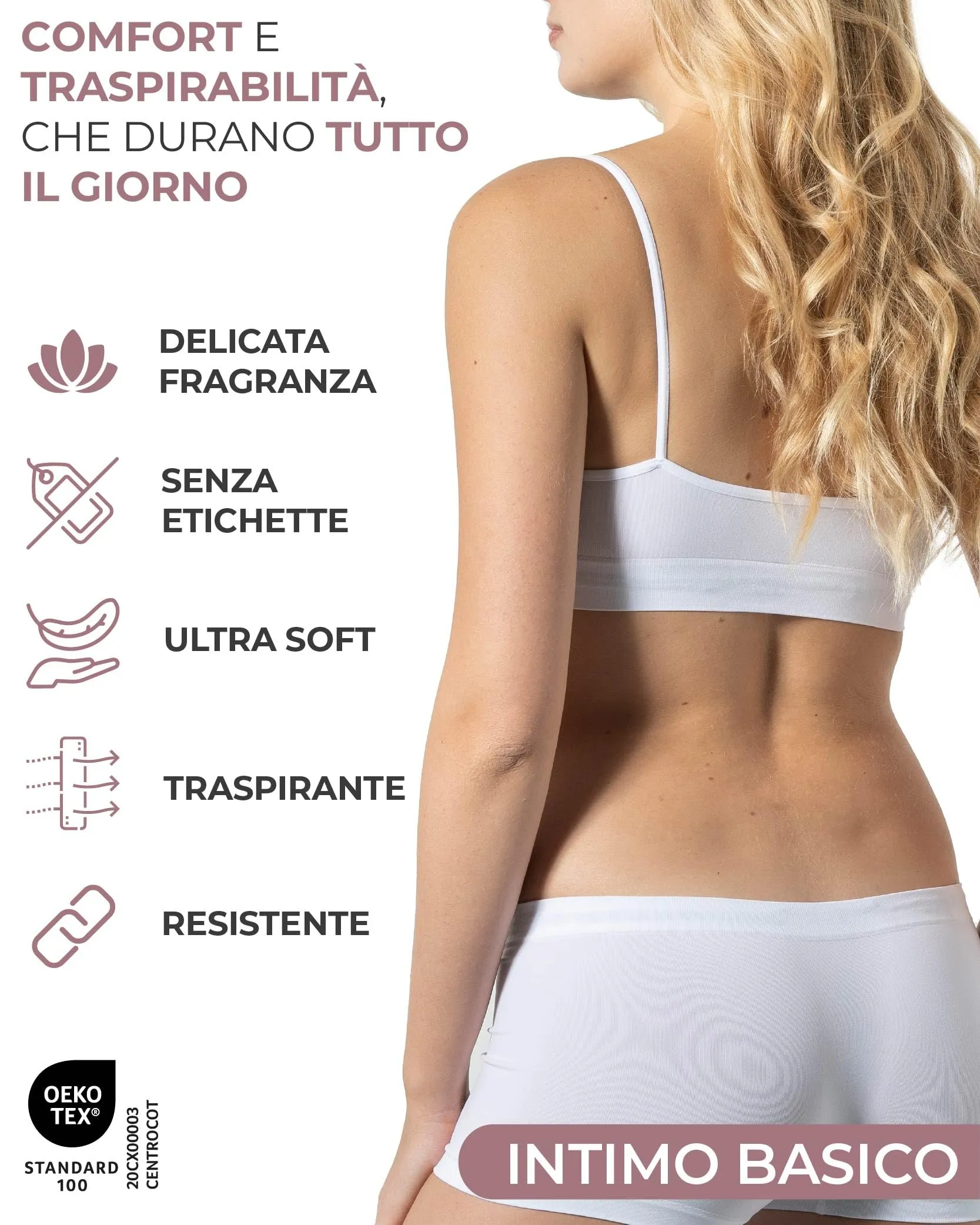 Risalti Reggiseno Senza Ferretto Spalla Stretta, Bralette Senza Cuciture in Microfibra, 3 pz - immagine 3