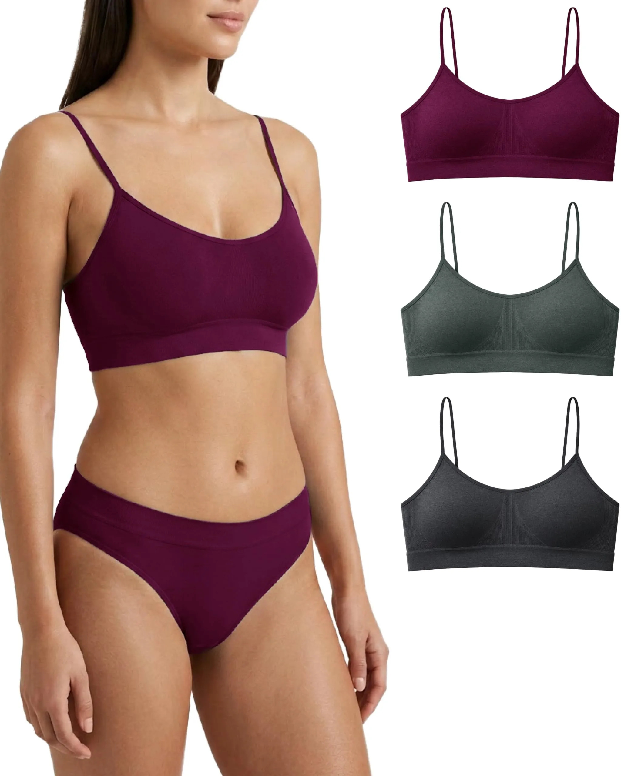 Risalti Reggiseno Senza Ferretto Spalla Stretta, Seamless in Microfibra, 3 pz - immagine 1
