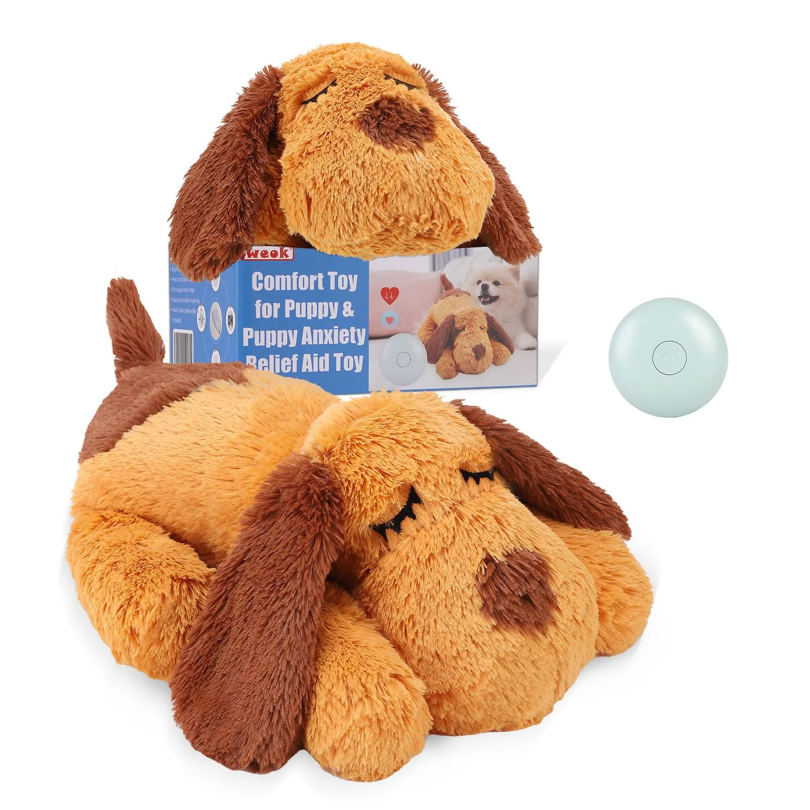 WEOK Giocattolo con Battito Cardiaco per Cuccioli e Gatti, Peluche Anti-ansia per Separazione - immagine 1