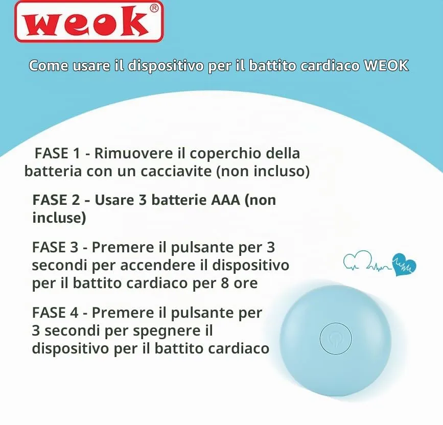 WEOK Giocattolo con Battito Cardiaco per Cuccioli e Gatti, Peluche Anti-ansia per Separazione - immagine 3