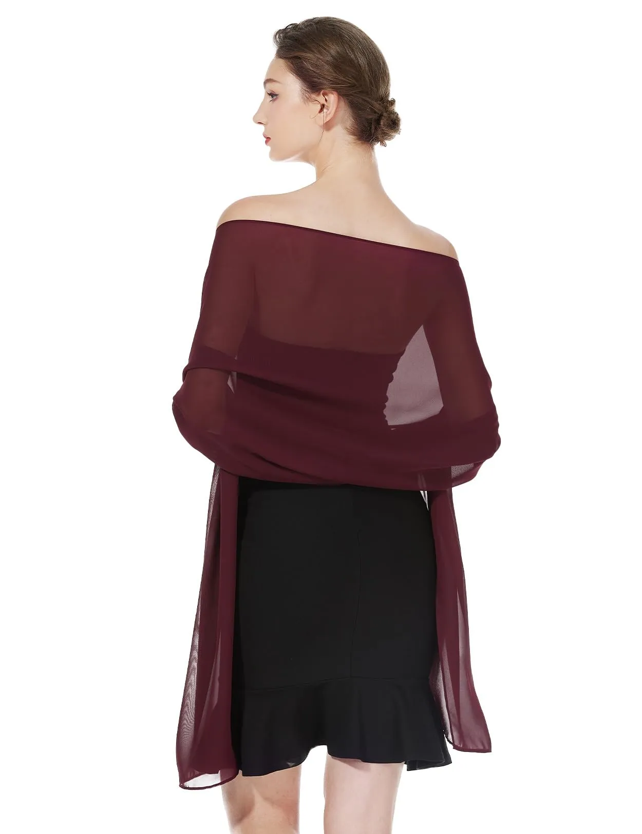 BEAUTELICATE Scialle Stola in Chiffon per Donna, Cabernet - Taglia unica - immagine 1