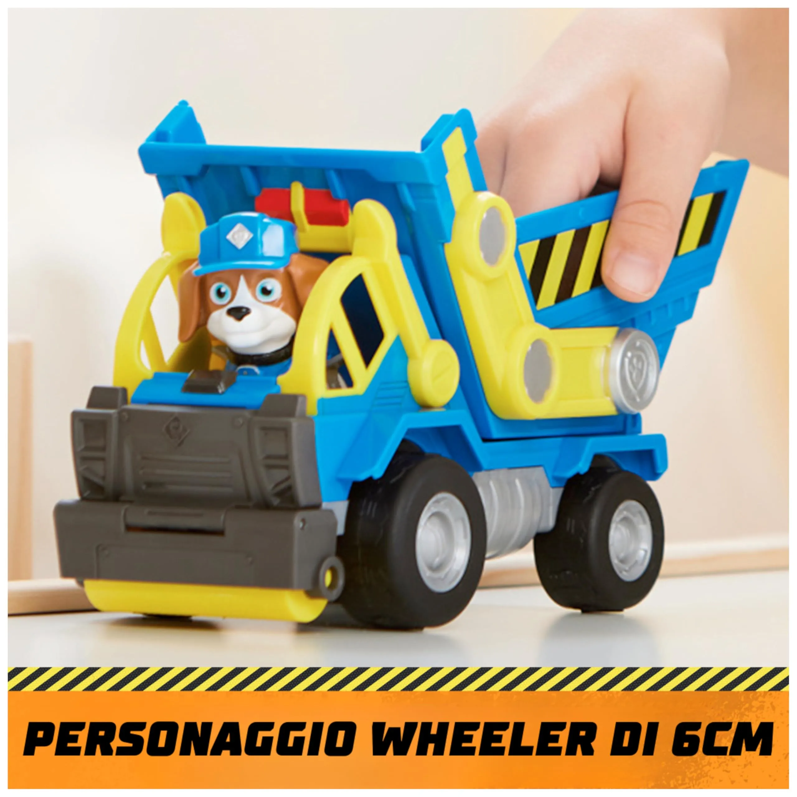 Rubble & Crew Veicolo da Lavoro di Wheeler, Camion Ribaltabile con Personaggio da Collezione - immagine 3