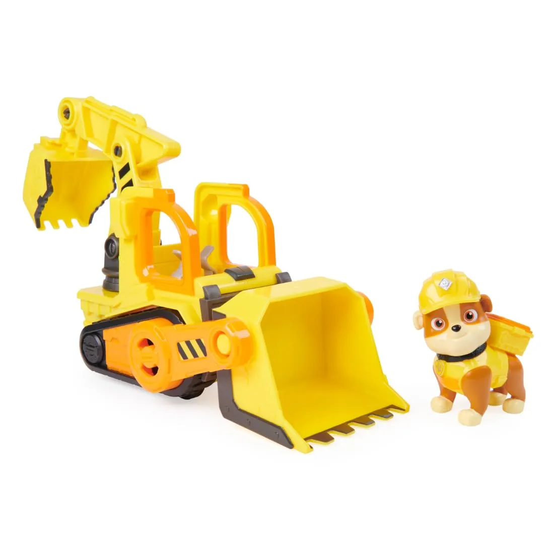 Rubble & Crew Veicolo da lavoro di Rubble, Bulldozer giocattolo con personaggio - immagine 1