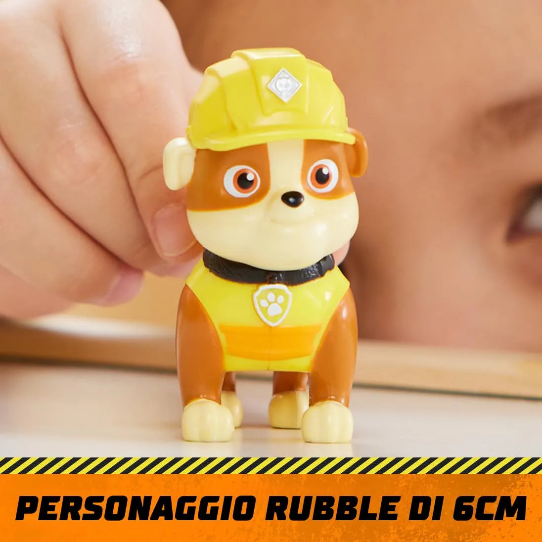 Rubble & Crew Veicolo da lavoro di Rubble, Bulldozer giocattolo con personaggio - immagine 4
