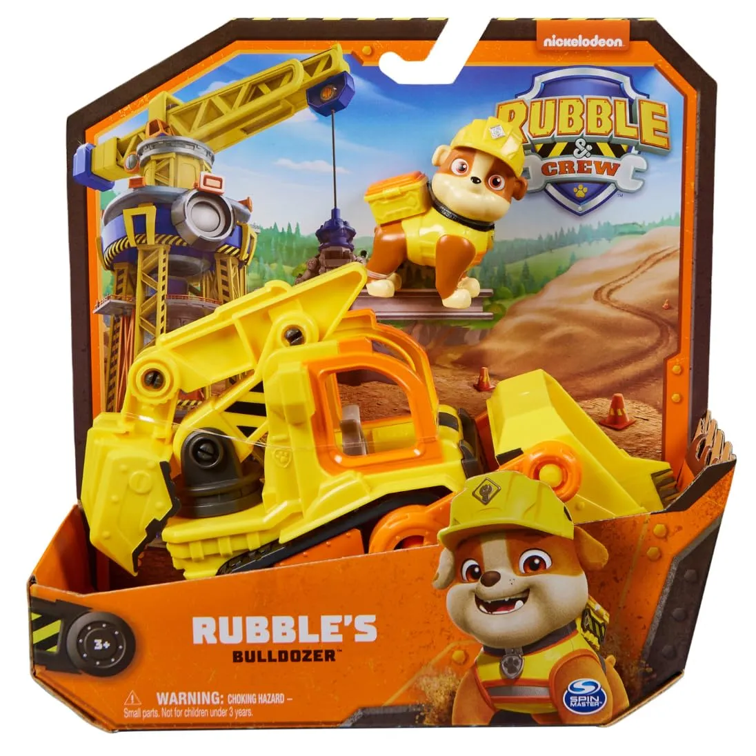 Rubble & Crew Veicolo da lavoro di Rubble, Bulldozer giocattolo con personaggio - immagine 7
