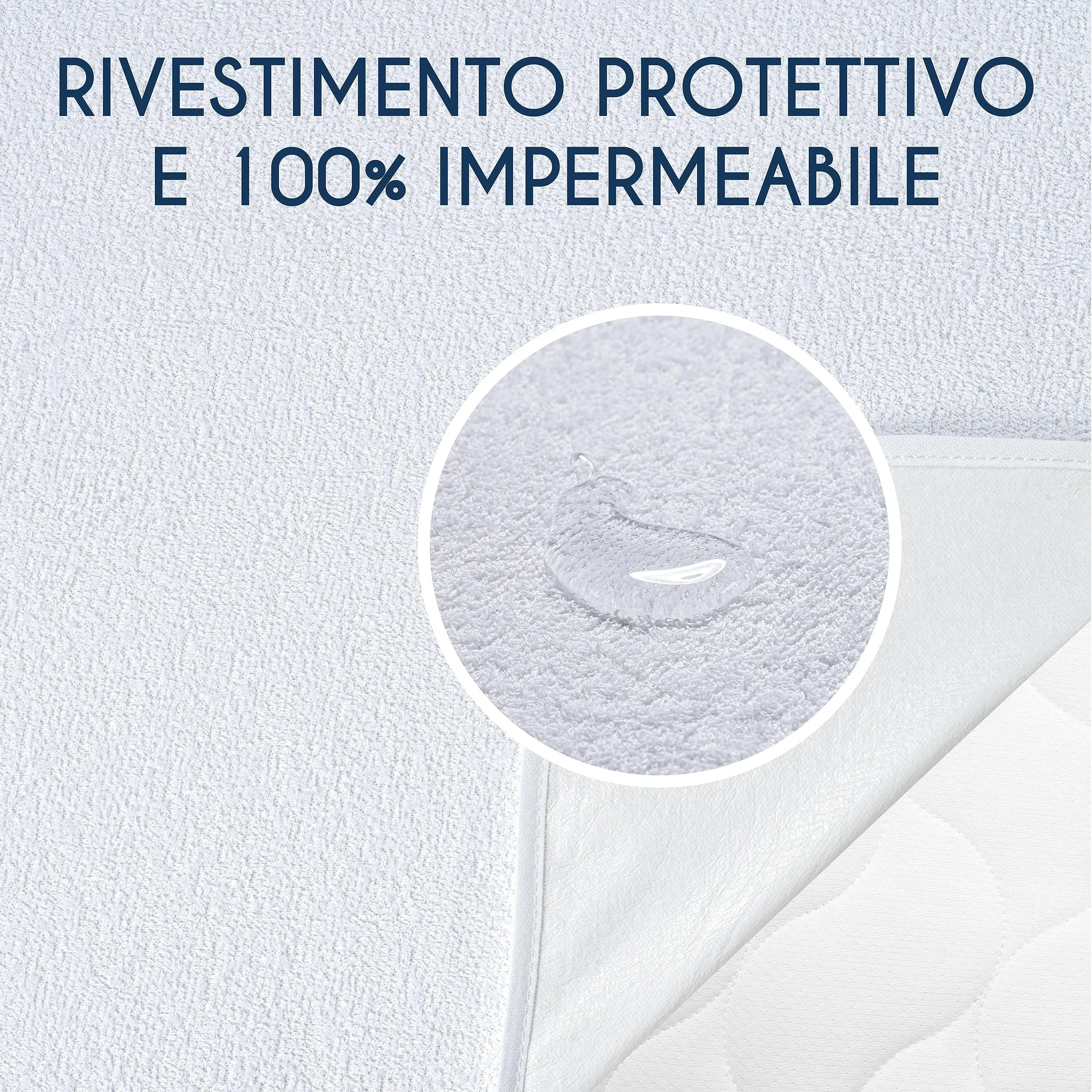 Dreamzie Coprimaterasso Impermeabile 140x190cm, Set da 2 - immagine 3