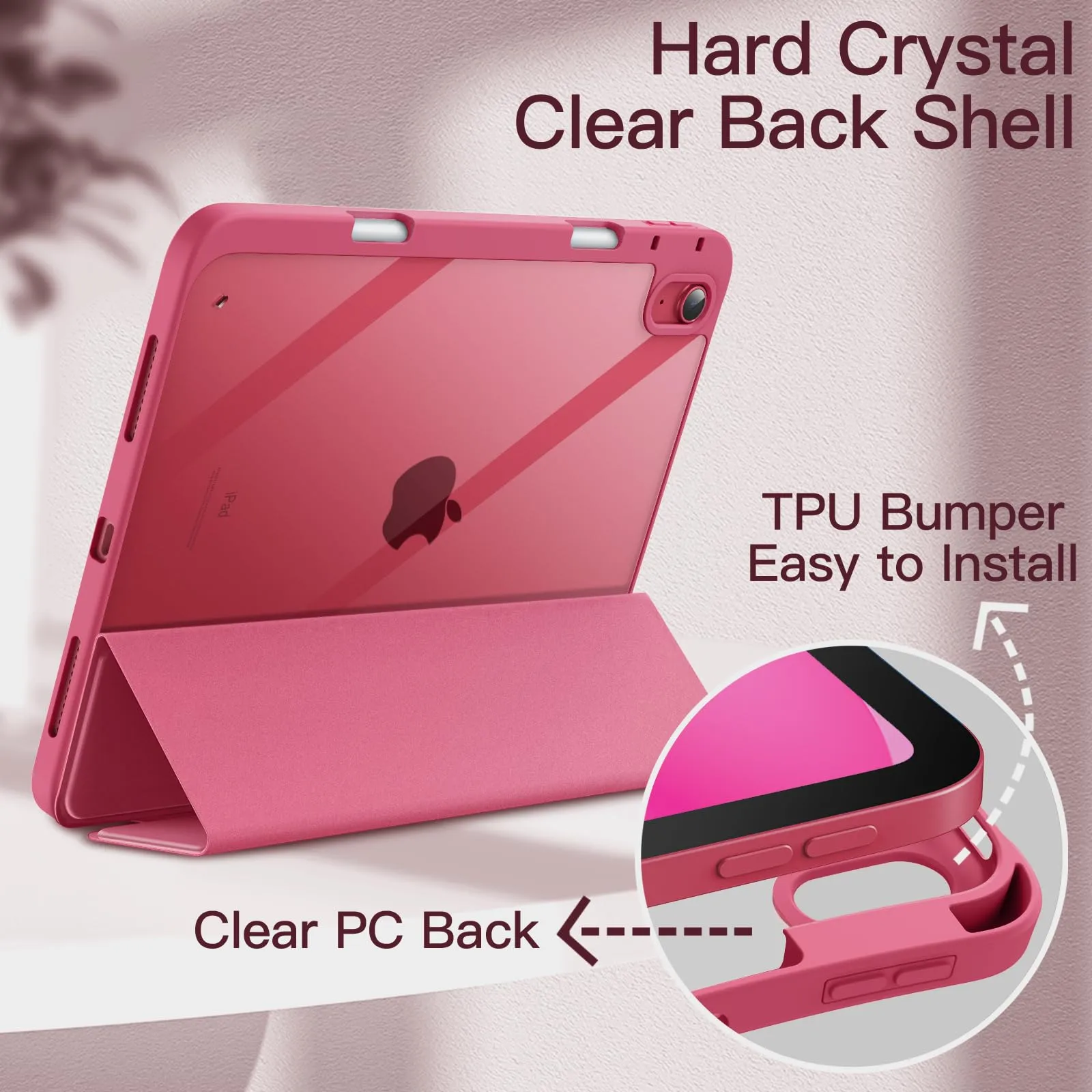 JETech Custodia per iPad 11ª/10ª Gen (A16), Rosa - immagine 3