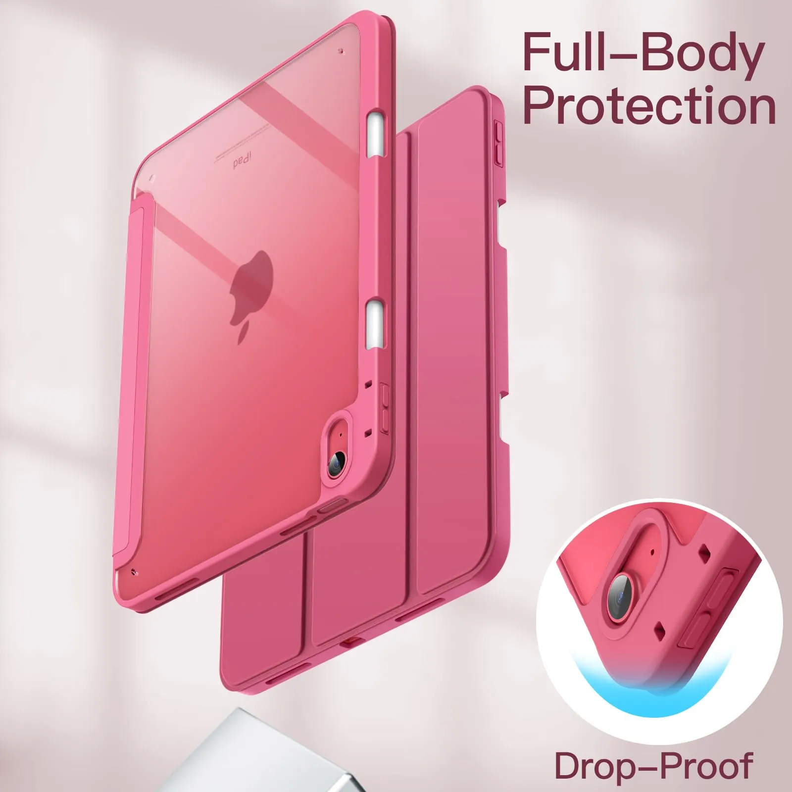 JETech Custodia per iPad 11ª/10ª Gen (A16), Rosa - immagine 4