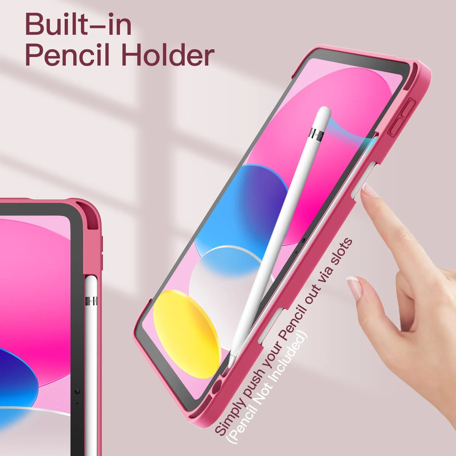 JETech Custodia per iPad 11ª/10ª Gen (A16), Rosa - immagine 5