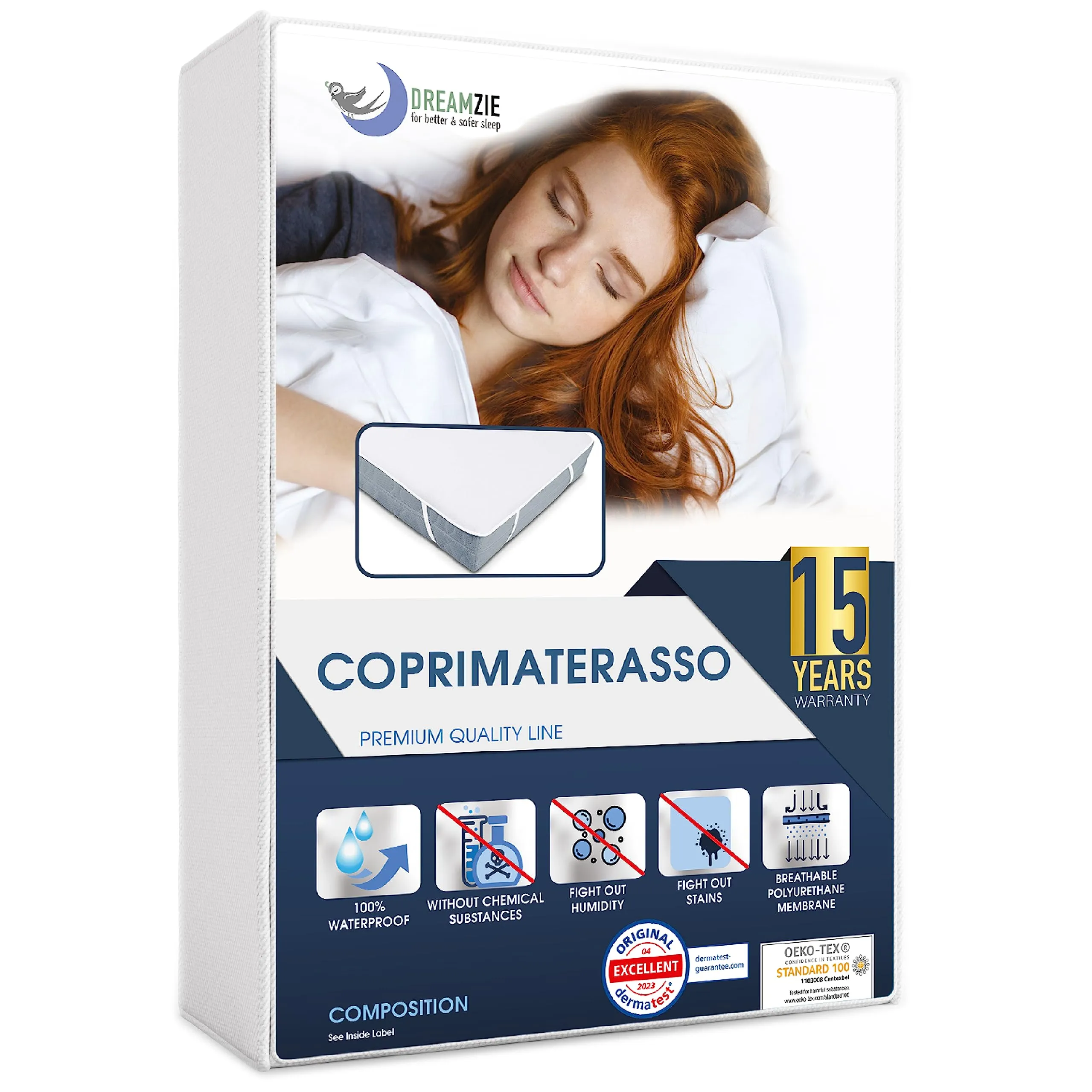Dreamzie Coprimaterasso Singolo Impermeabile, 100x200cm, Set da 2 - immagine 1