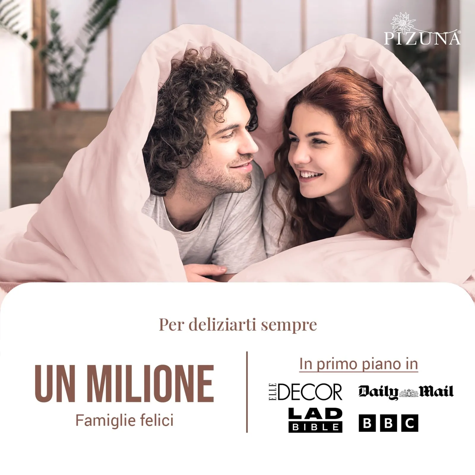 Pizuna Linens Set Copripiumino in Cotone 400 Fili, Trama Sateen, Rosa, 200x200 cm, 3 Pezzi - immagine 4